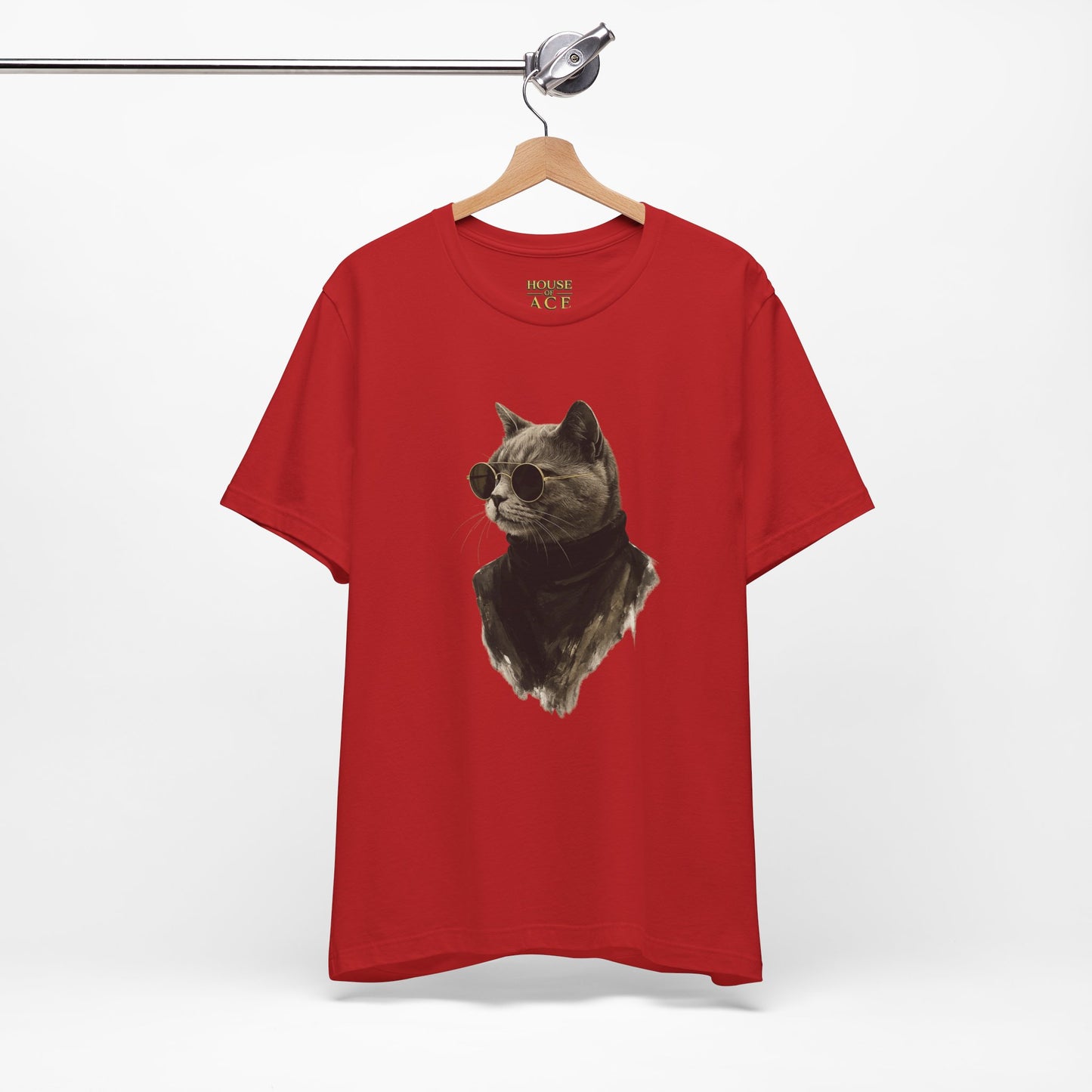 Cool Cat Graphic T-Shirt | Vintage Monochrome Cat Tee by House of Ace