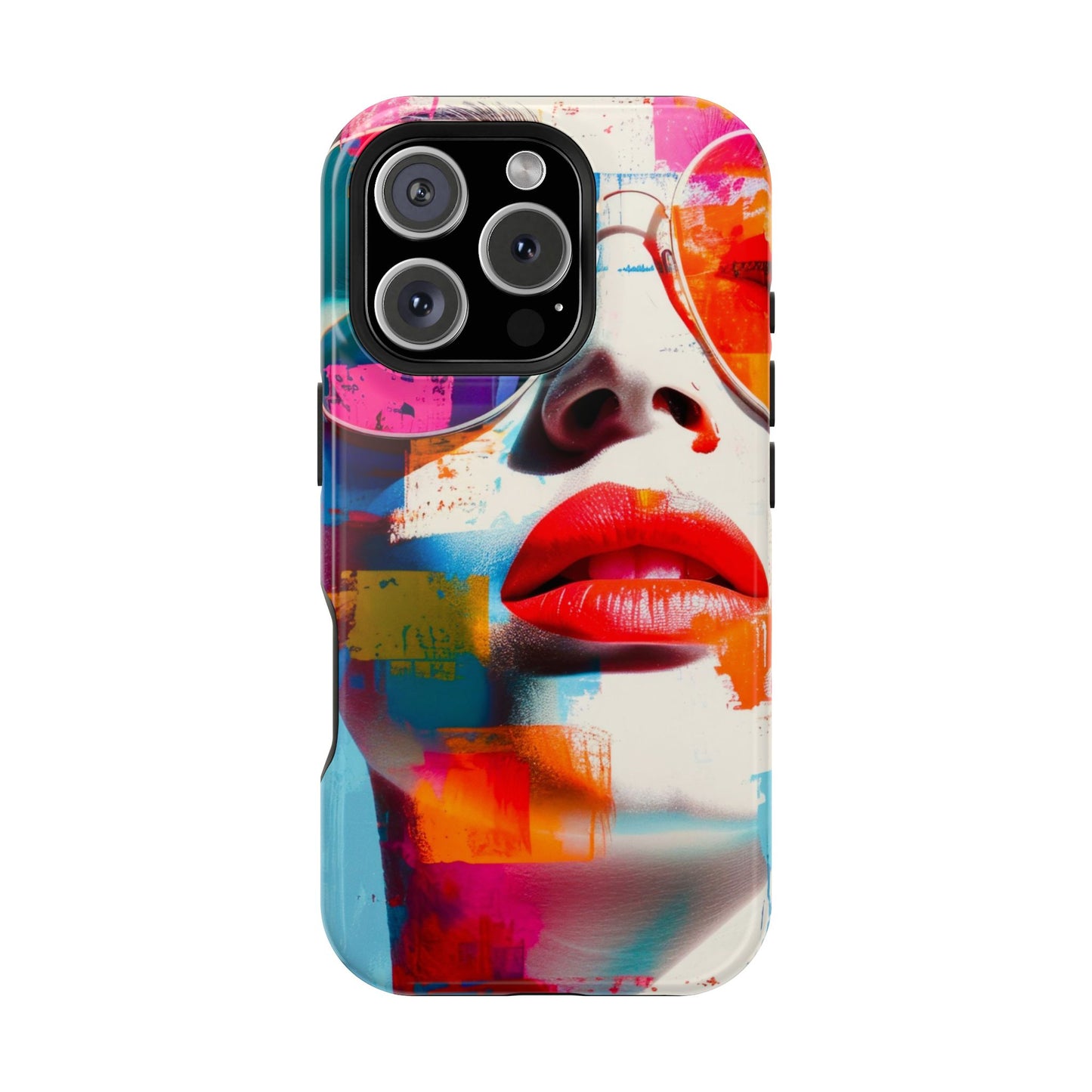 Neon Muse Pop-Art MagSafe® Phone Case by House of Ace Colourful Pop Art Woman Magnetic Impact-Resistant Case