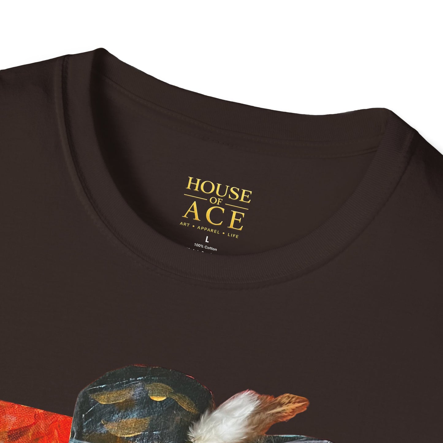 Artistic Woman in Wide-Brim Hat T-Shirt Crimson Elegance – Original Acrylic Art Graphic Tee