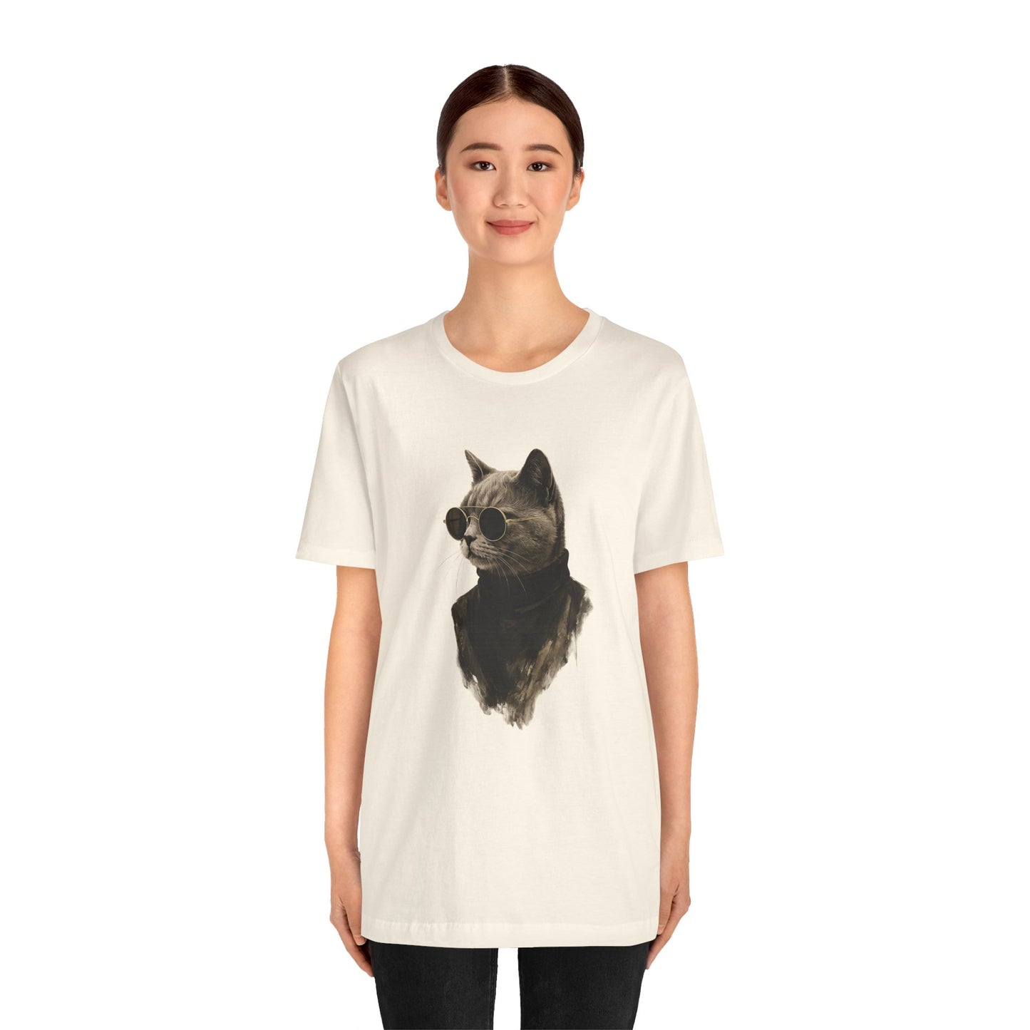 Cool Cat Graphic T-Shirt | Vintage Monochrome Cat Tee by House of Ace