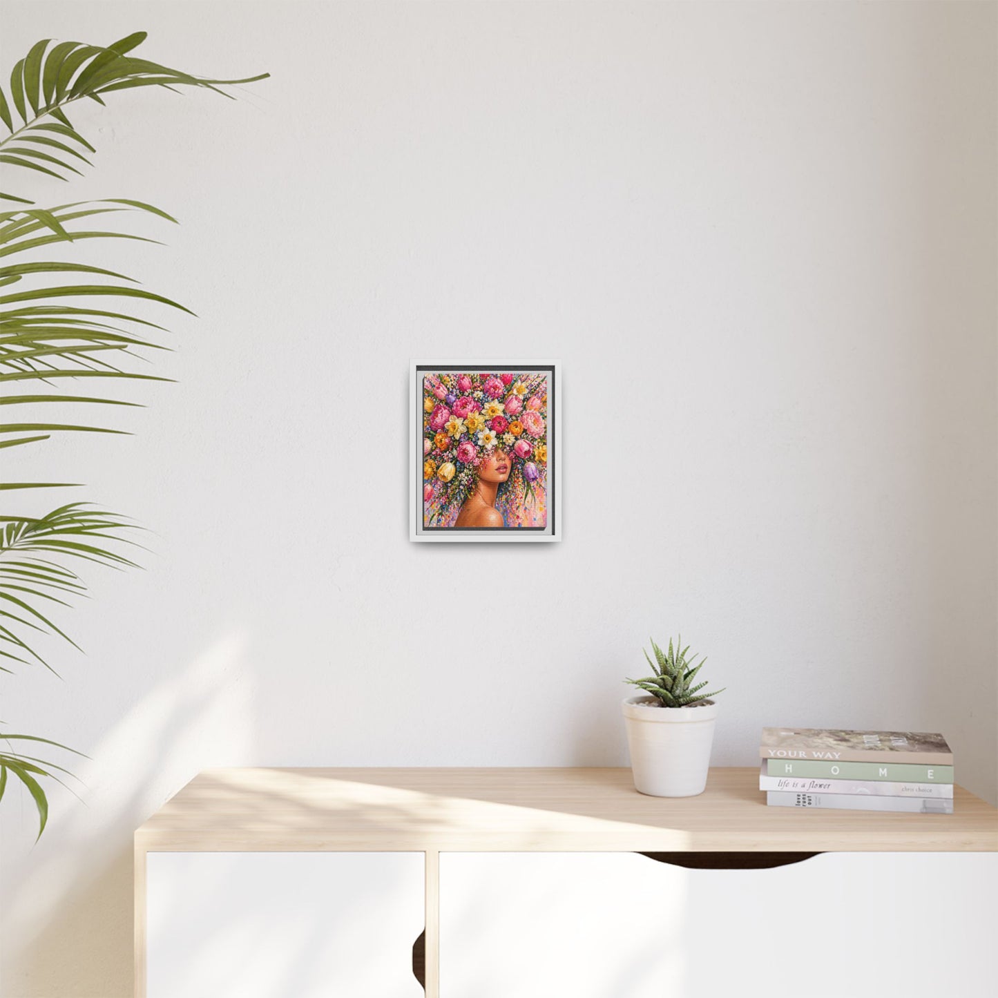 Spring's Lady Flower – Bloomlight Reverie Framed Matte Canvas by House of Ace