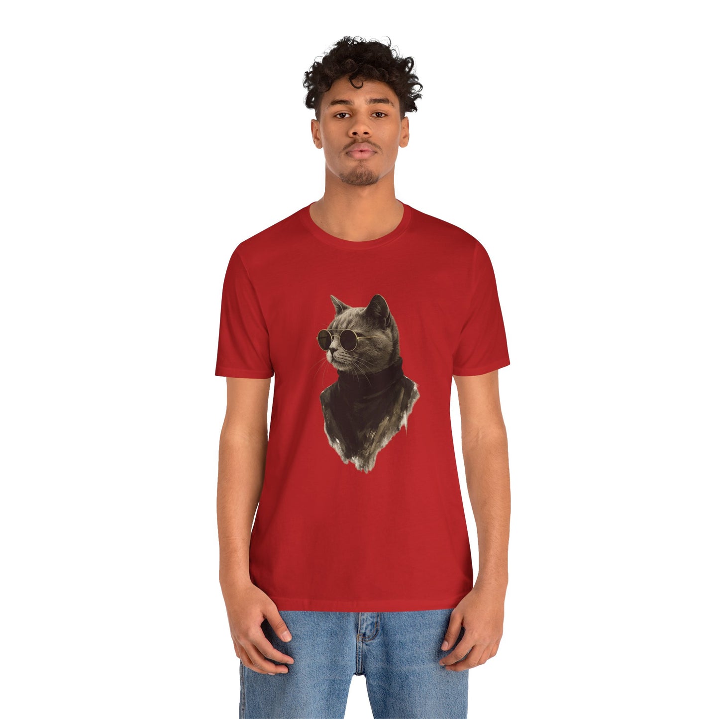 Cool Cat Graphic T-Shirt | Vintage Monochrome Cat Tee by House of Ace