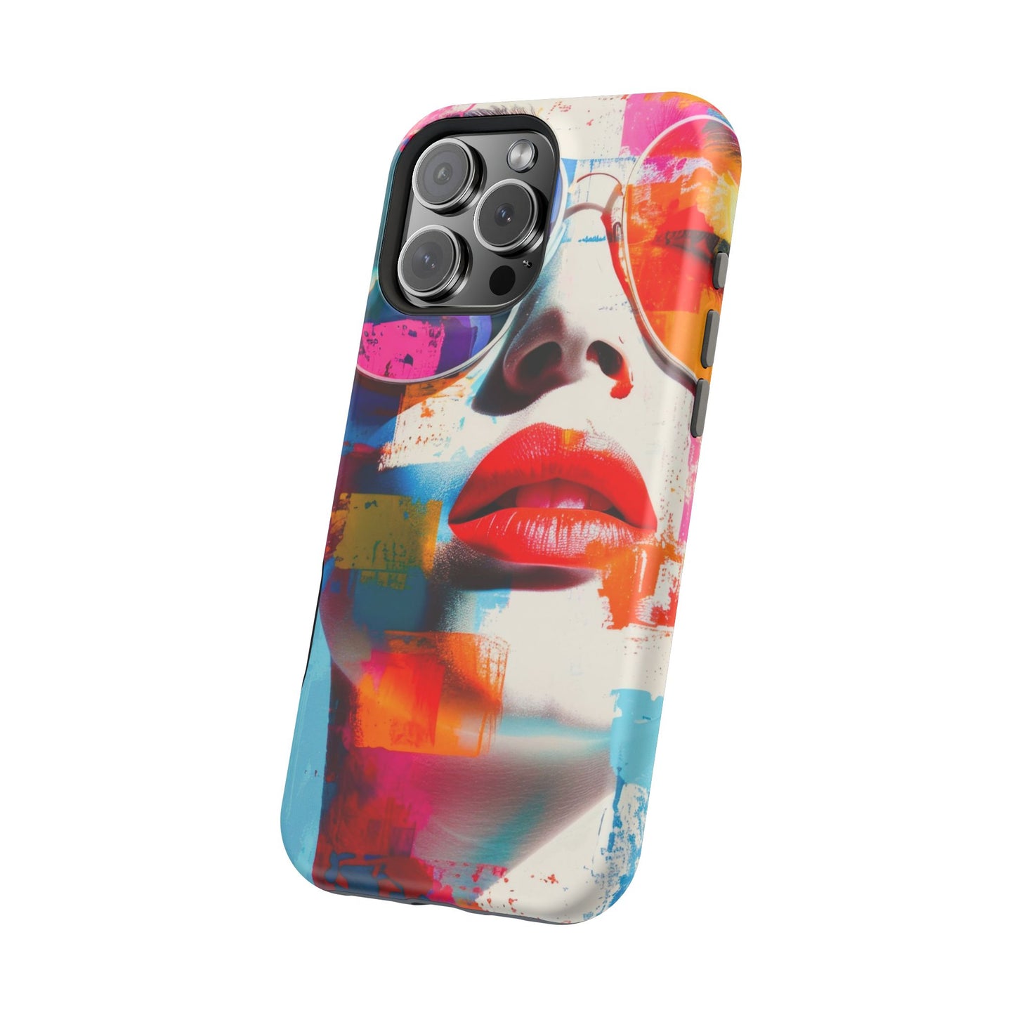 Neon Muse Pop-Art MagSafe® Phone Case by House of Ace Colourful Pop Art Woman Magnetic Impact-Resistant Case