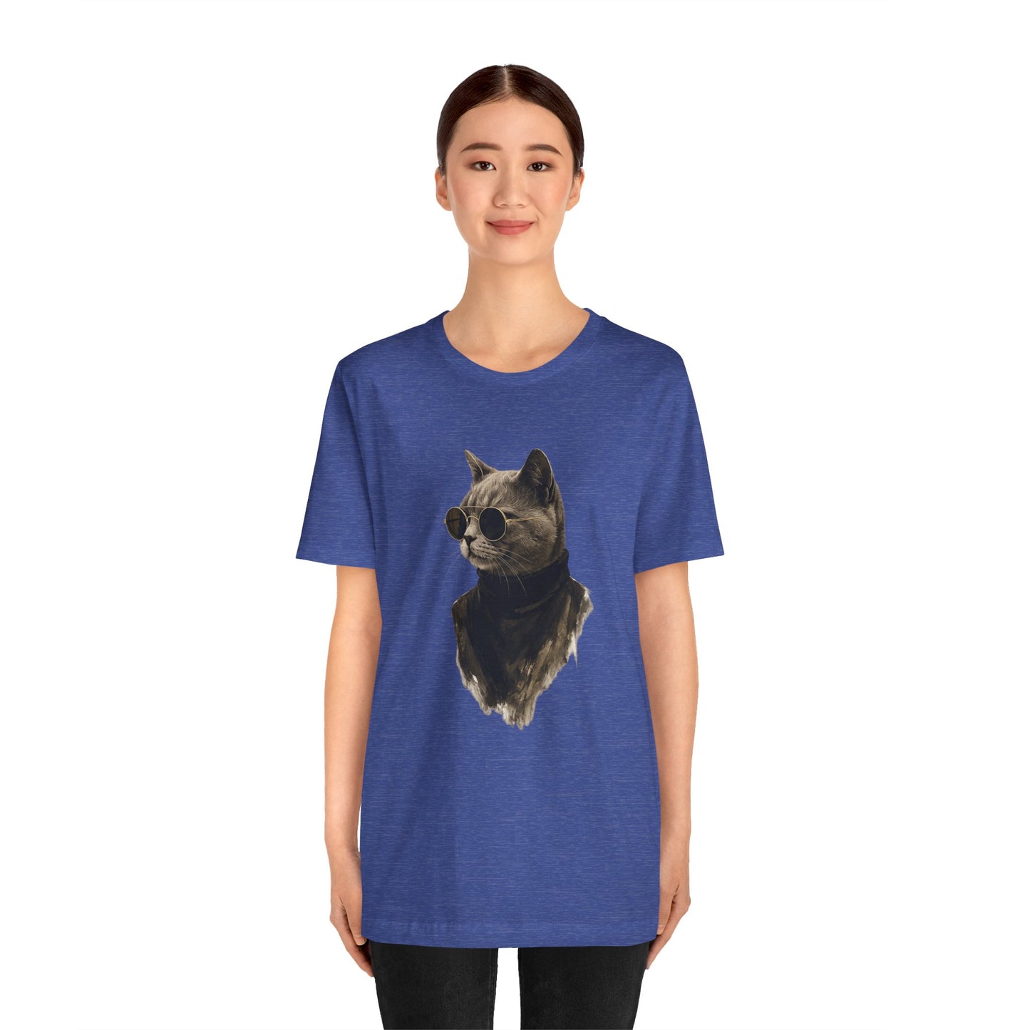 Cool Cat Graphic T-Shirt | Vintage Monochrome Cat Tee by House of Ace