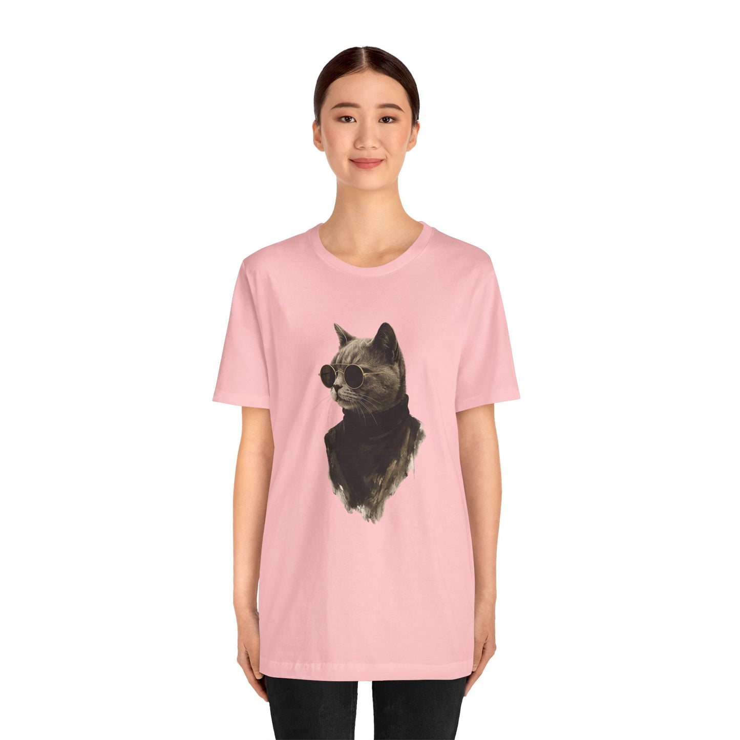 Cool Cat Graphic T-Shirt | Vintage Monochrome Cat Tee by House of Ace