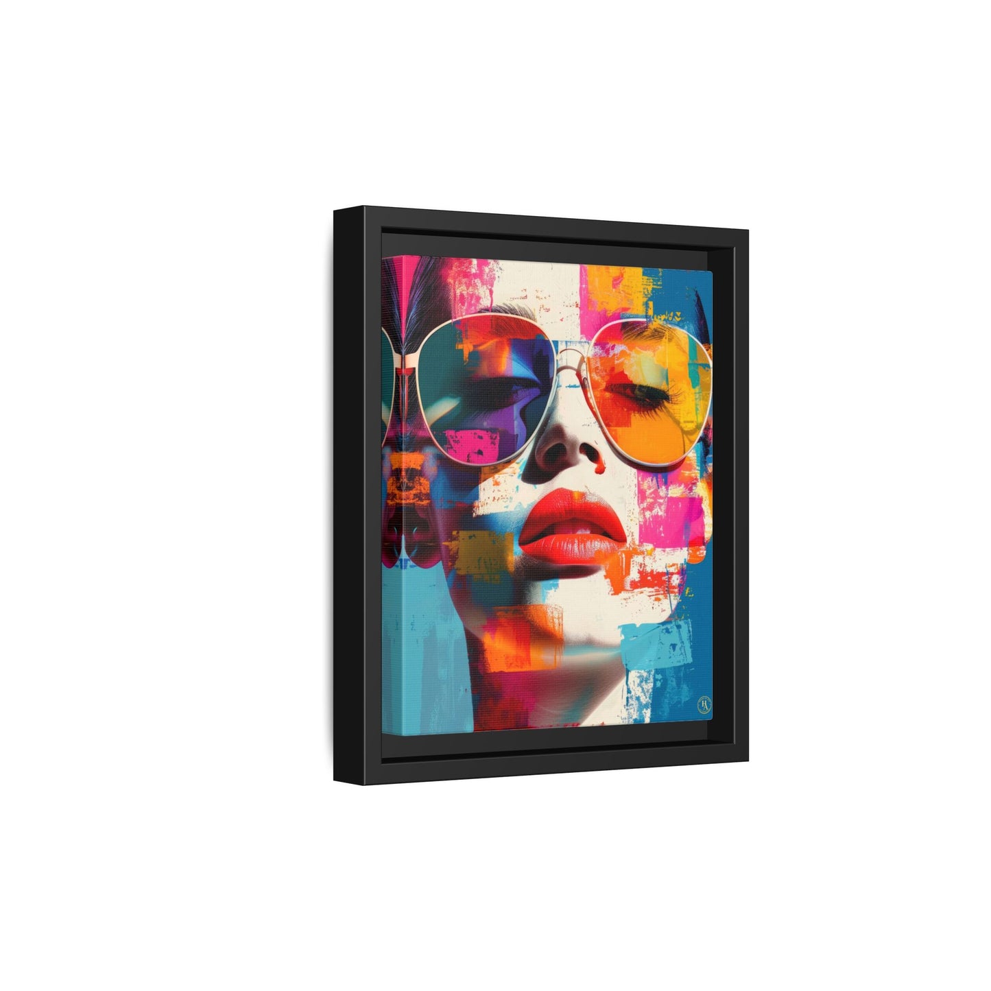Abstract Pop Art Canvas Wall Art by House of Aces, Colourful Fashion Portrait Print, Framed Matte Canvas, Modern Statement Wall Decor
