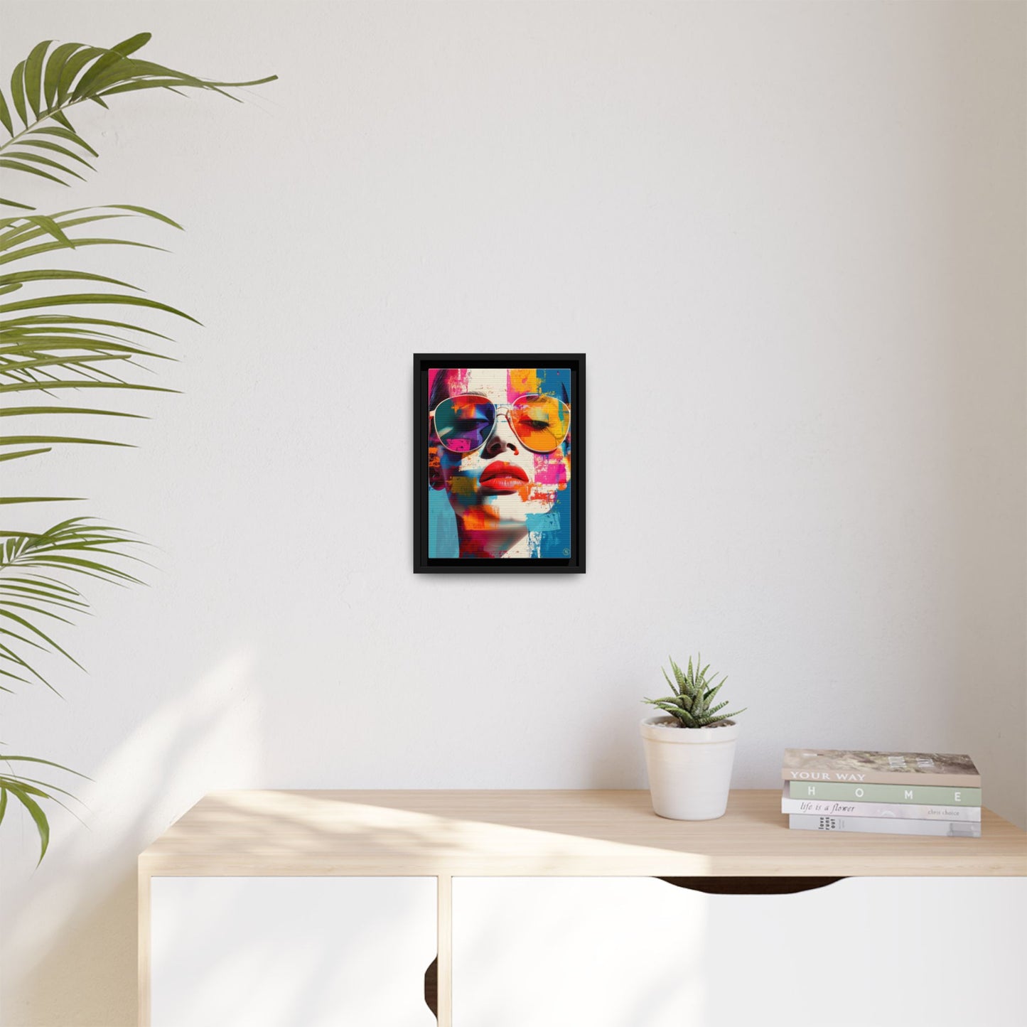 Abstract Pop Art Canvas Wall Art by House of Aces, Colourful Fashion Portrait Print, Framed Matte Canvas, Modern Statement Wall Decor