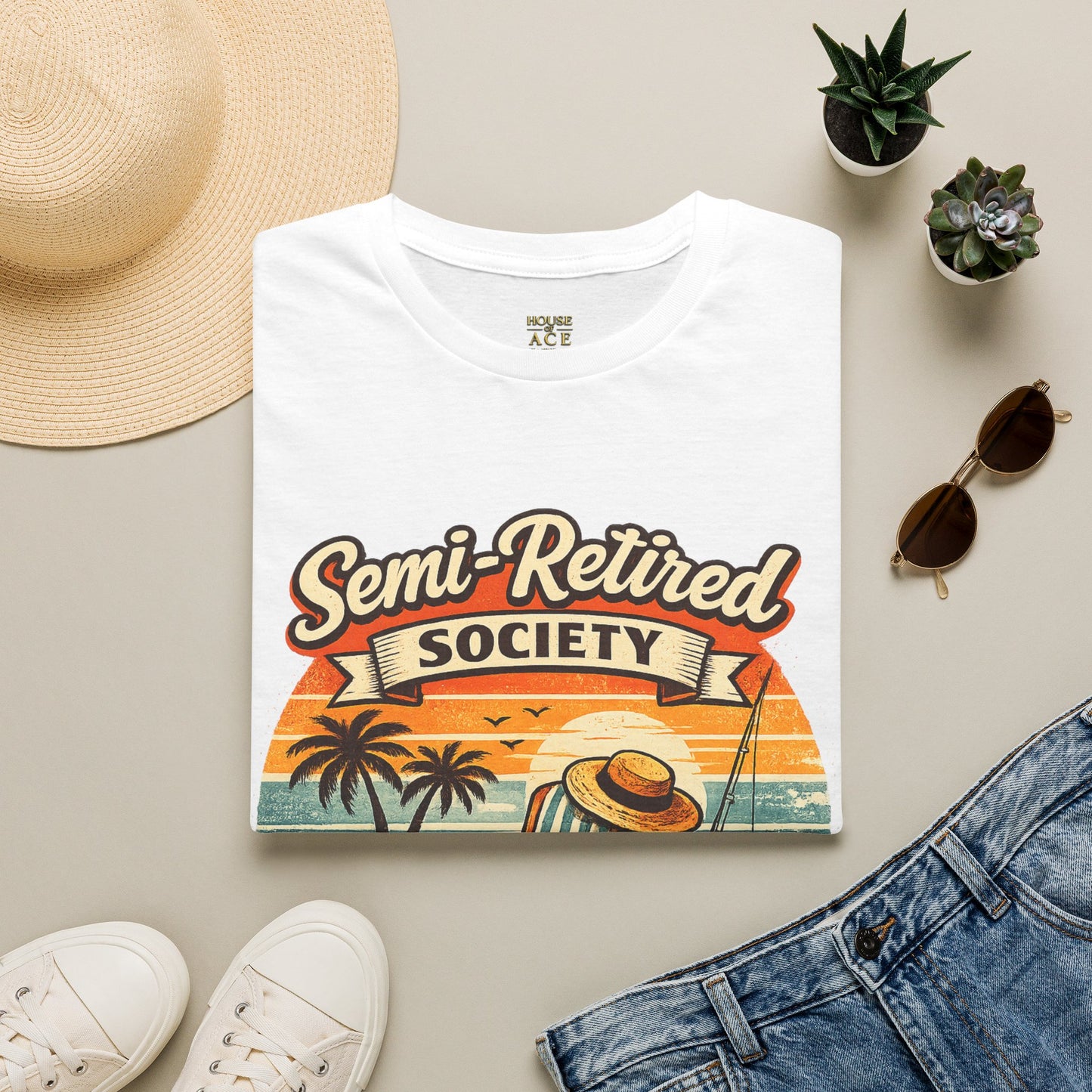Semi-Retired Society Vintage Beach T-Shirt by House of Ace