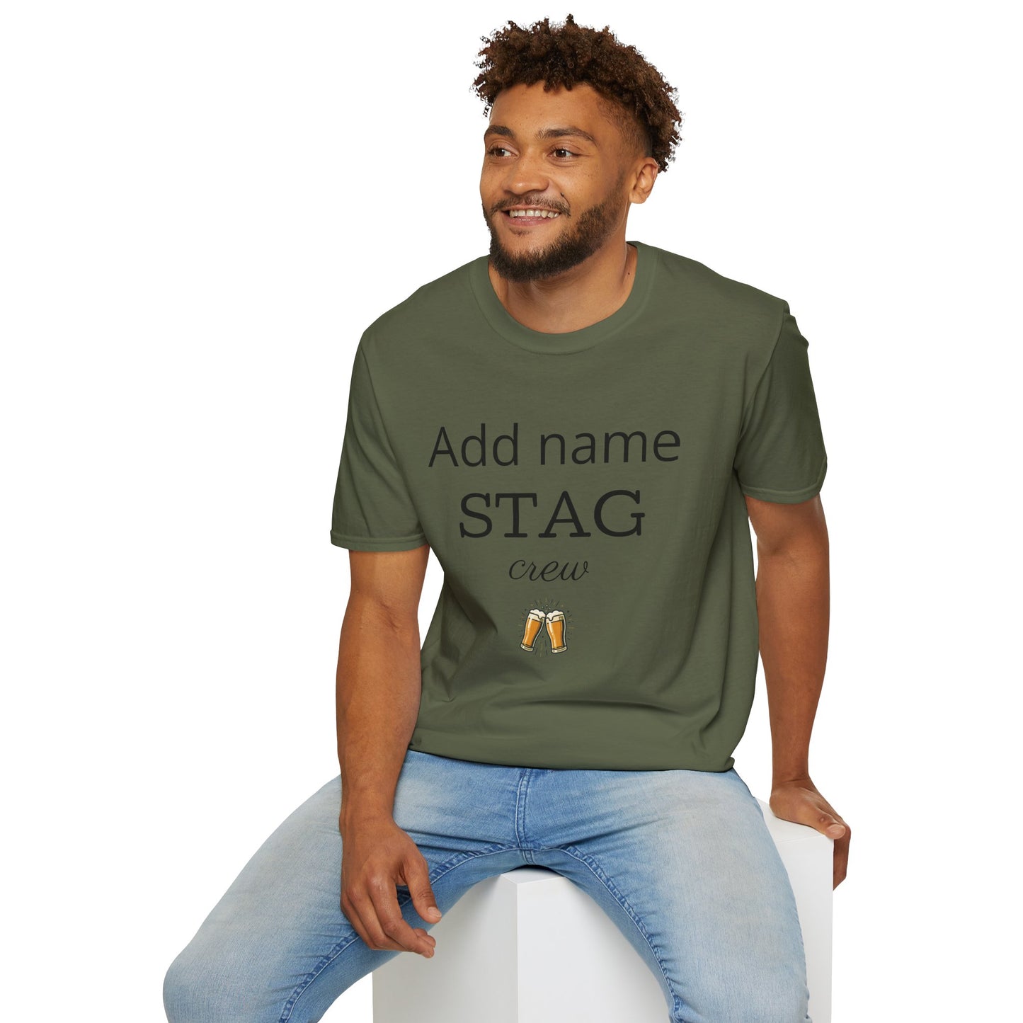 Stag Crew Bachelorette T‑Shirt — Personalized Add Name Tee