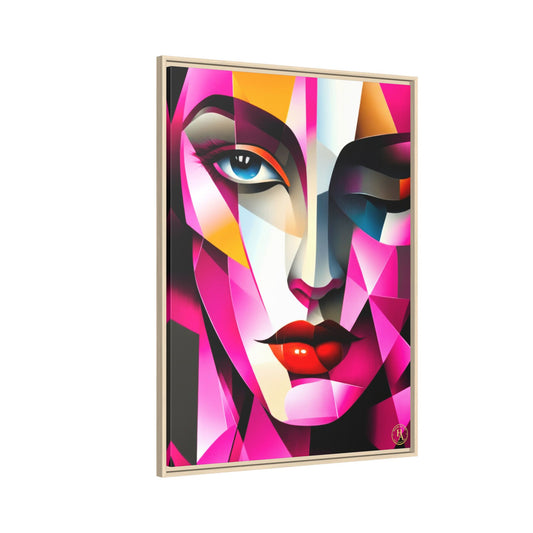 Electric Abstract Muse Geometry Framed Matte Canvas by House of Ace