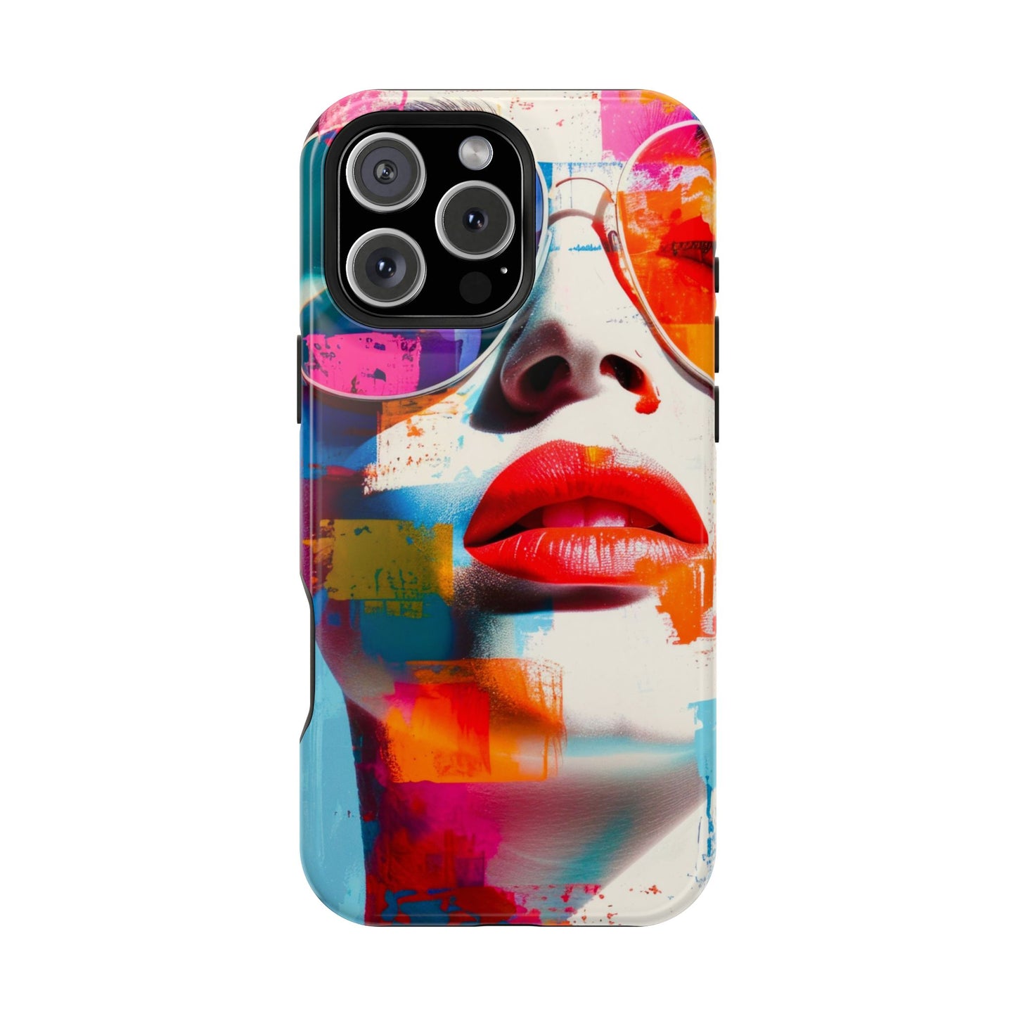 Neon Muse Pop-Art MagSafe® Phone Case by House of Ace Colourful Pop Art Woman Magnetic Impact-Resistant Case