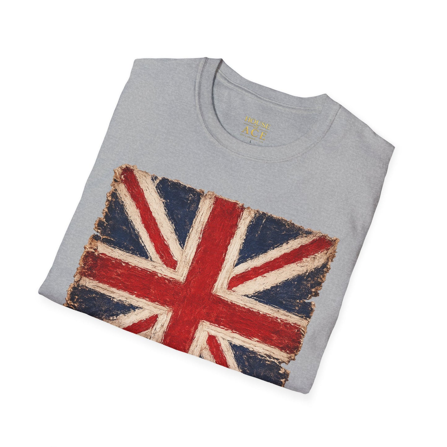 Vintage Union Jack “PROUD” Tee – Distressed British Flag Retro Patriotic Shirt with Personalised Back Text by House of Ace