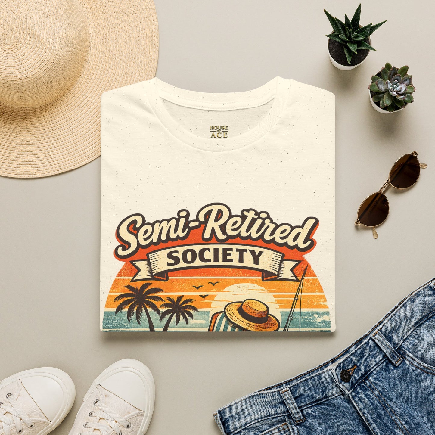 Semi-Retired Society Vintage Beach T-Shirt by House of Ace