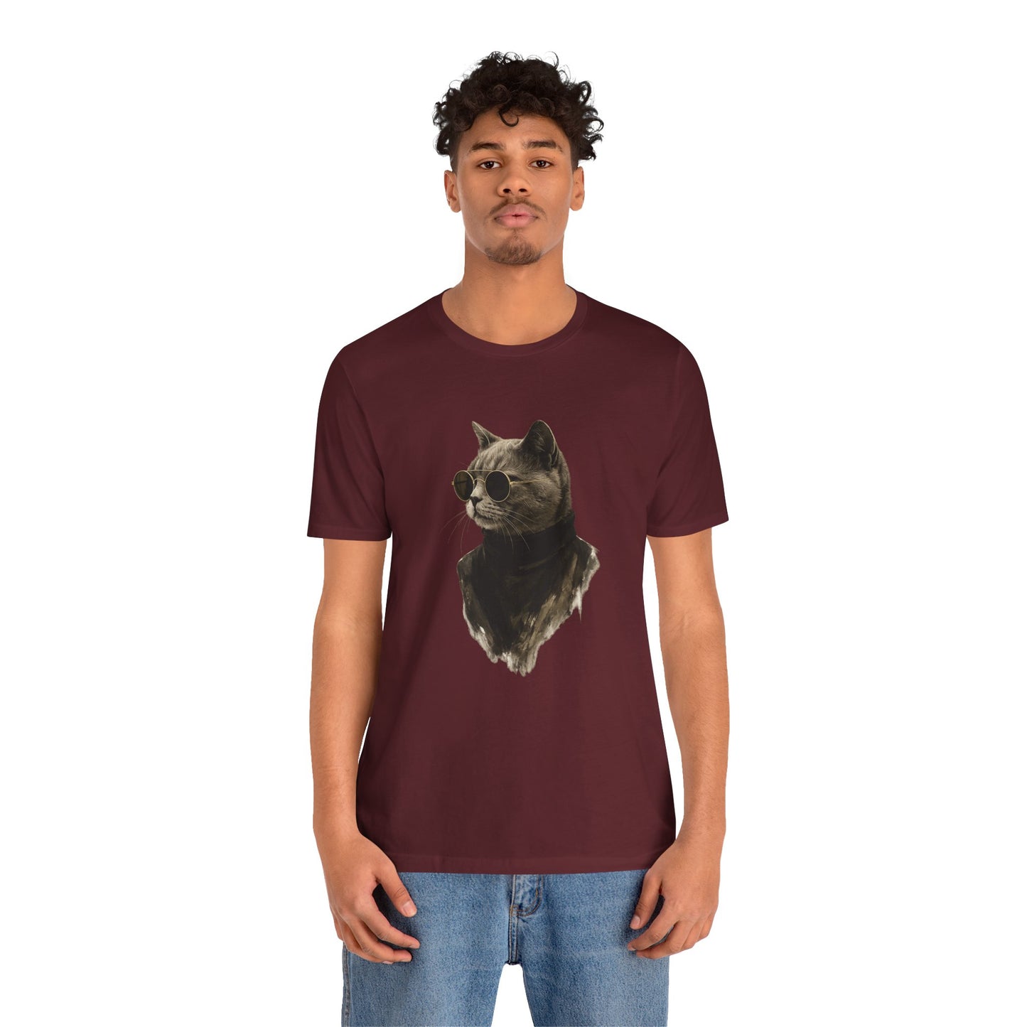Cool Cat Graphic T-Shirt | Vintage Monochrome Cat Tee by House of Ace