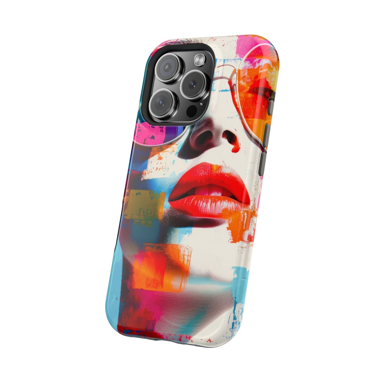 Neon Muse Pop-Art MagSafe® Phone Case by House of Ace Colourful Pop Art Woman Magnetic Impact-Resistant Case