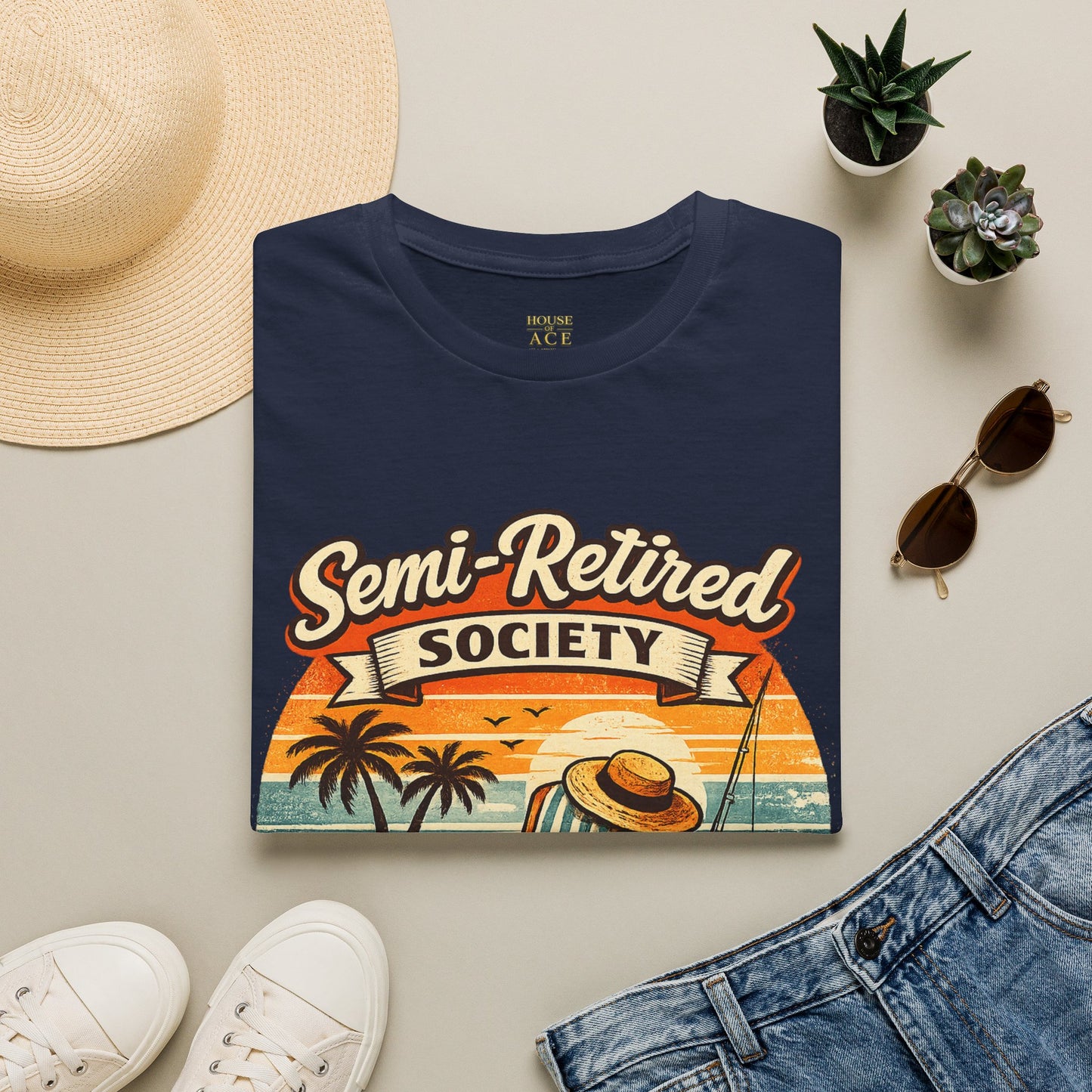 Semi-Retired Society Vintage Beach T-Shirt by House of Ace