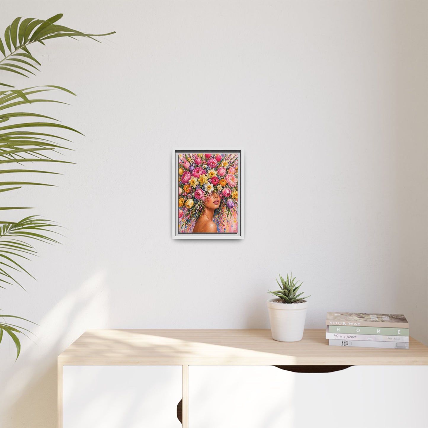 Spring's Lady Flower – Bloomlight Reverie Framed Matte Canvas by House of Ace