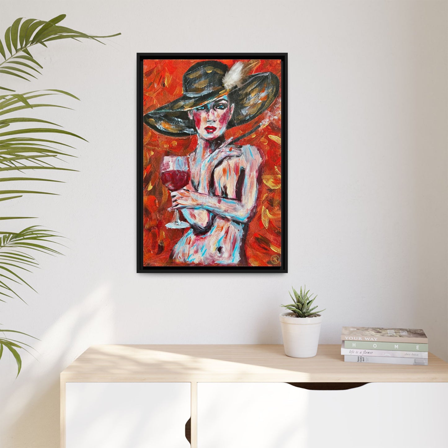 Crimson Elegance – Original Acrylic Painting Canvas Print by House of Ace