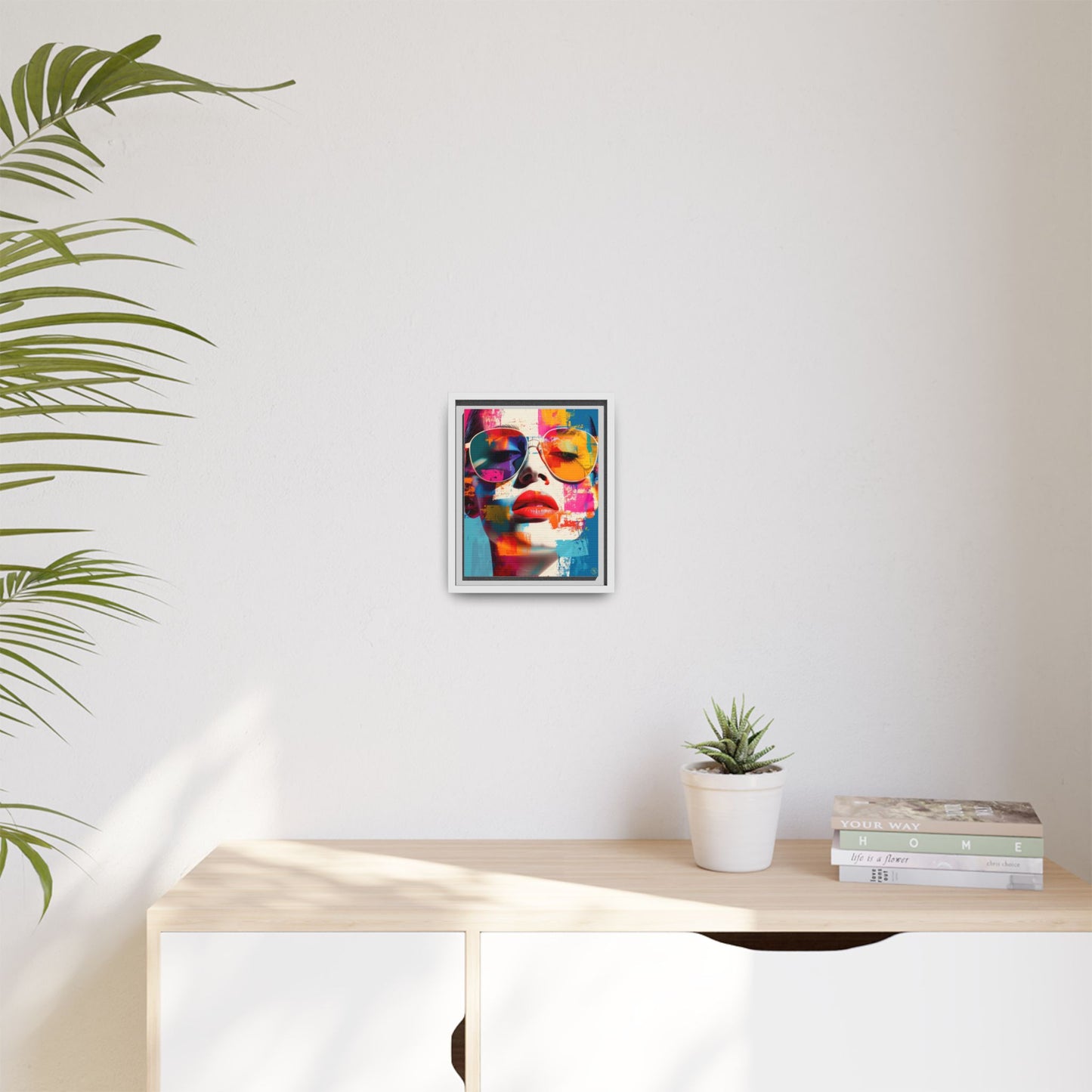 Abstract Pop Art Canvas Wall Art by House of Aces, Colourful Fashion Portrait Print, Framed Matte Canvas, Modern Statement Wall Decor