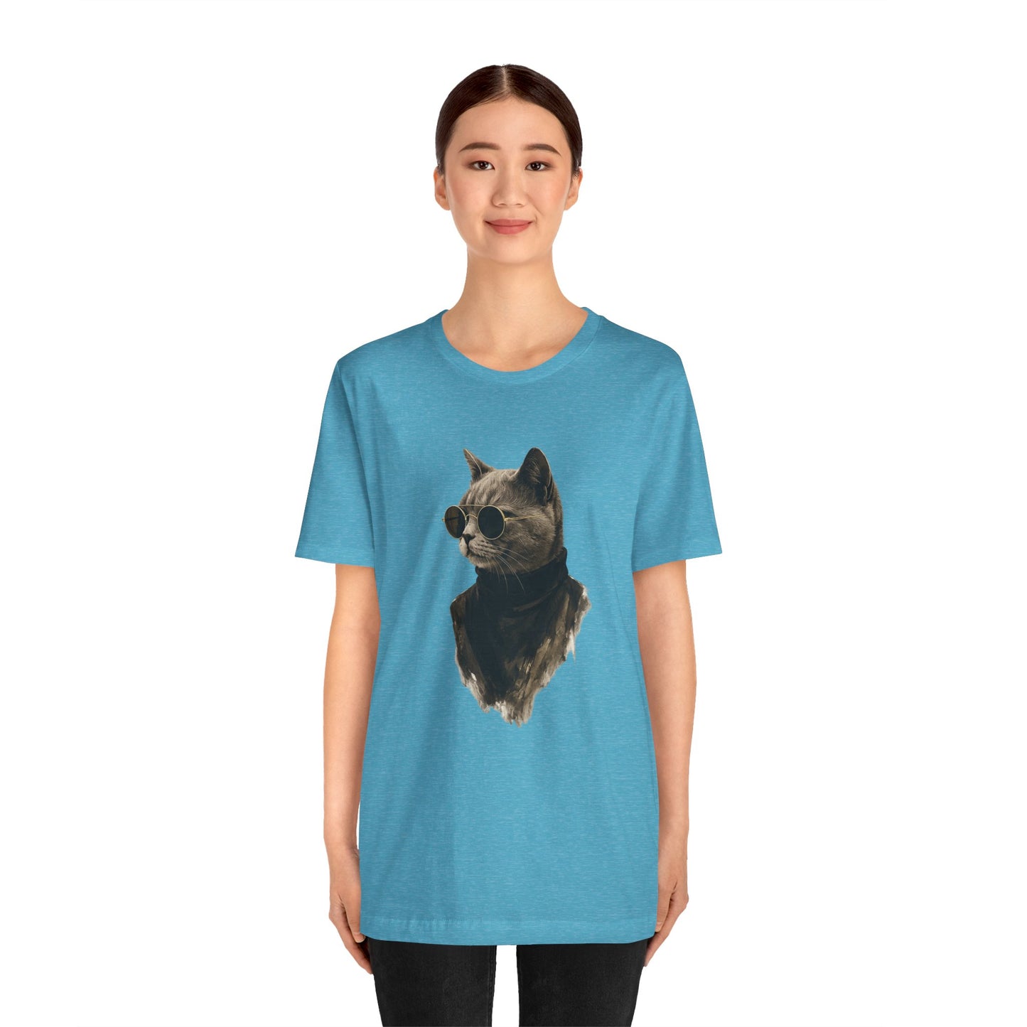 Cool Cat Graphic T-Shirt | Vintage Monochrome Cat Tee by House of Ace