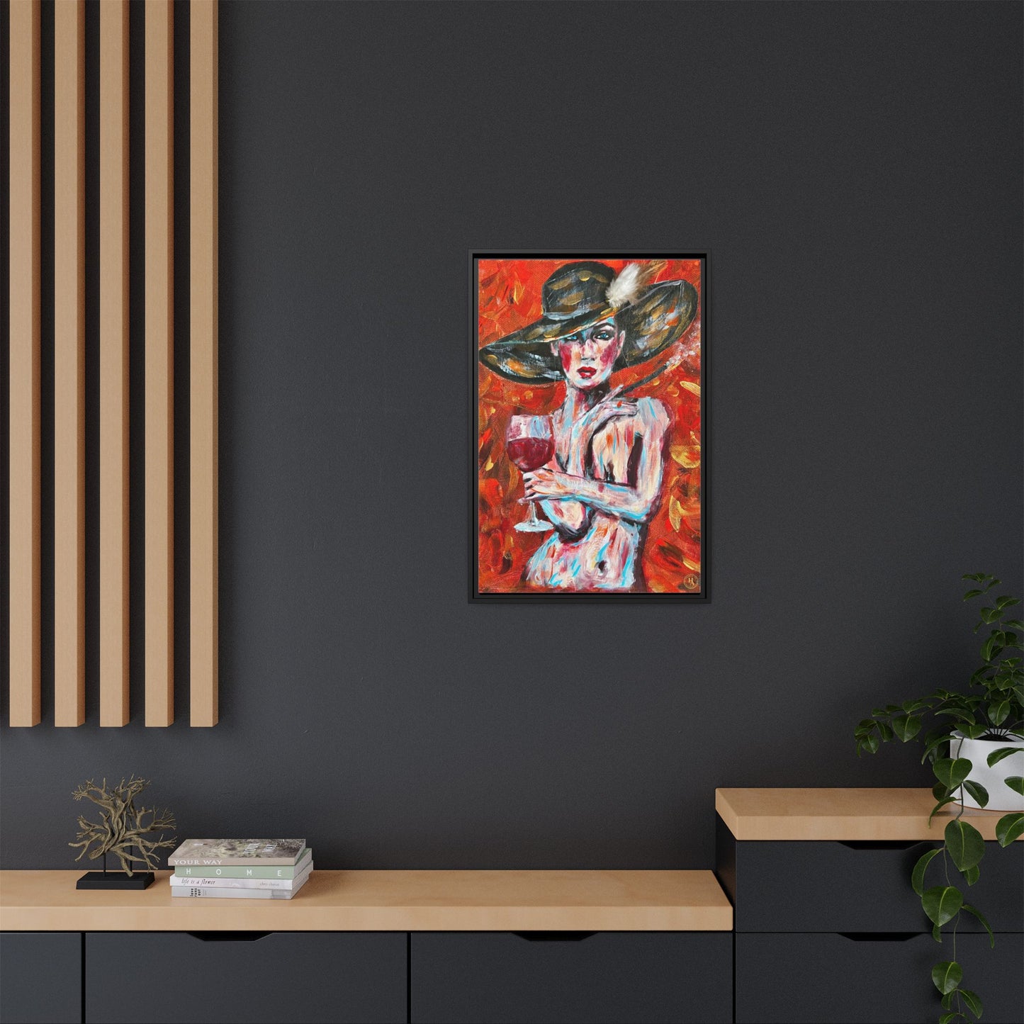 Crimson Elegance – Original Acrylic Painting Canvas Print by House of Ace