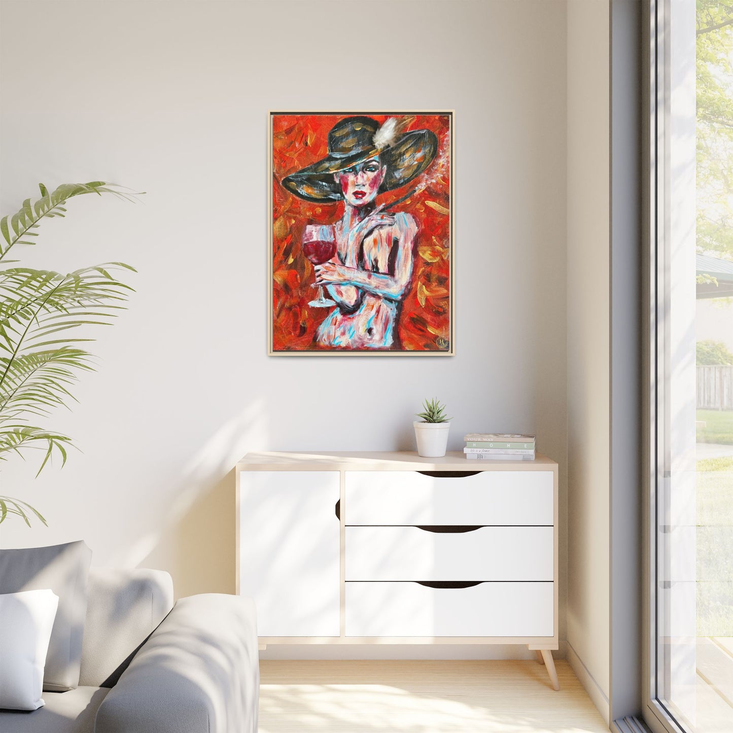 Crimson Elegance – Original Acrylic Painting Canvas Print by House of Ace