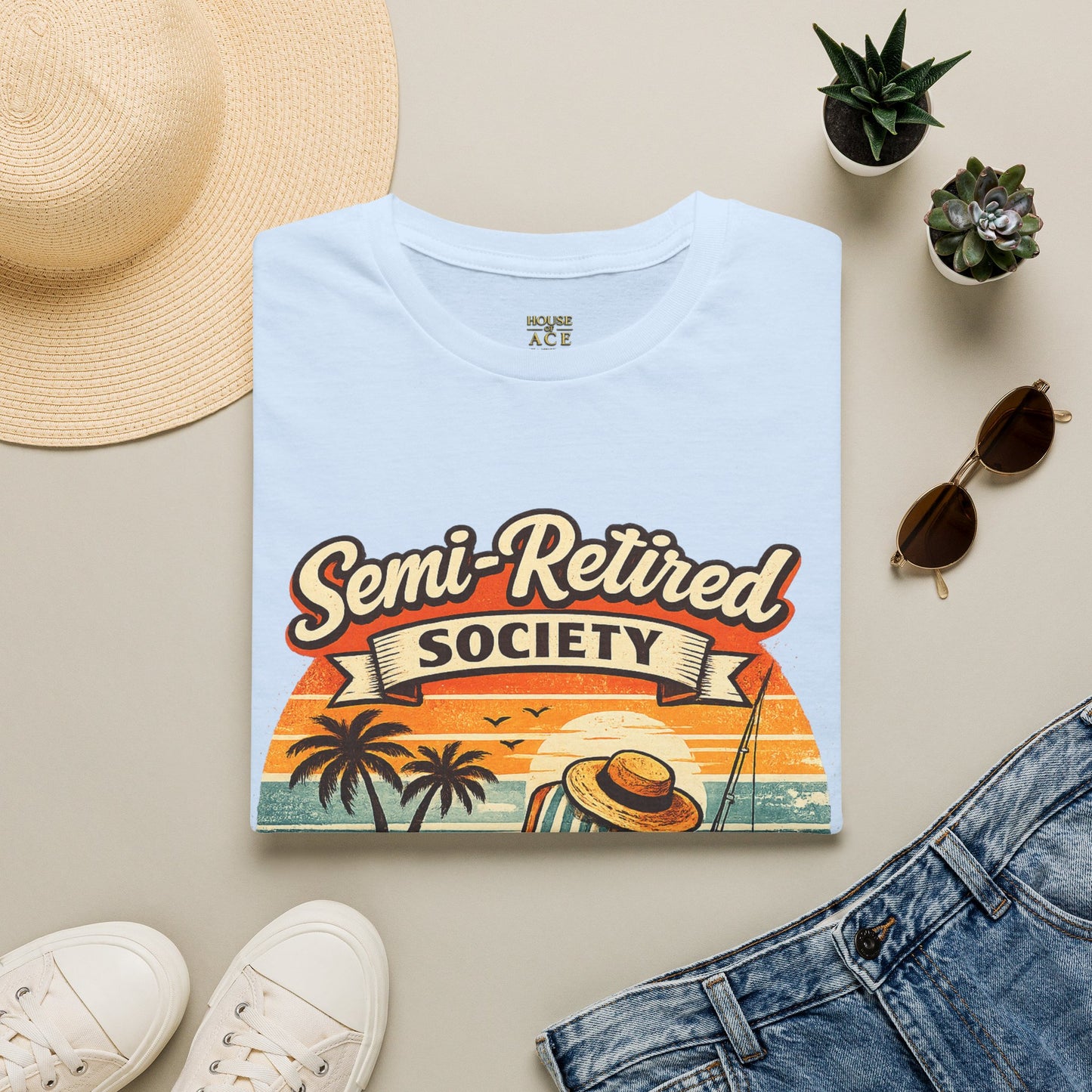 Semi-Retired Society Vintage Beach T-Shirt by House of Ace