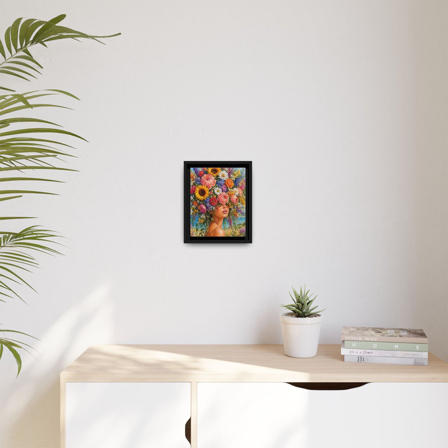 Summer’s Lady Flower – Bloomlight Reverie Framed Matte Canvas by House of Ace