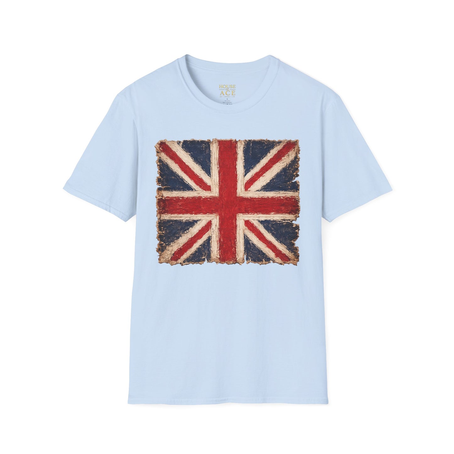 Vintage Union Jack “PROUD” Tee – Distressed British Flag Retro Patriotic Shirt with Personalised Back Text by House of Ace
