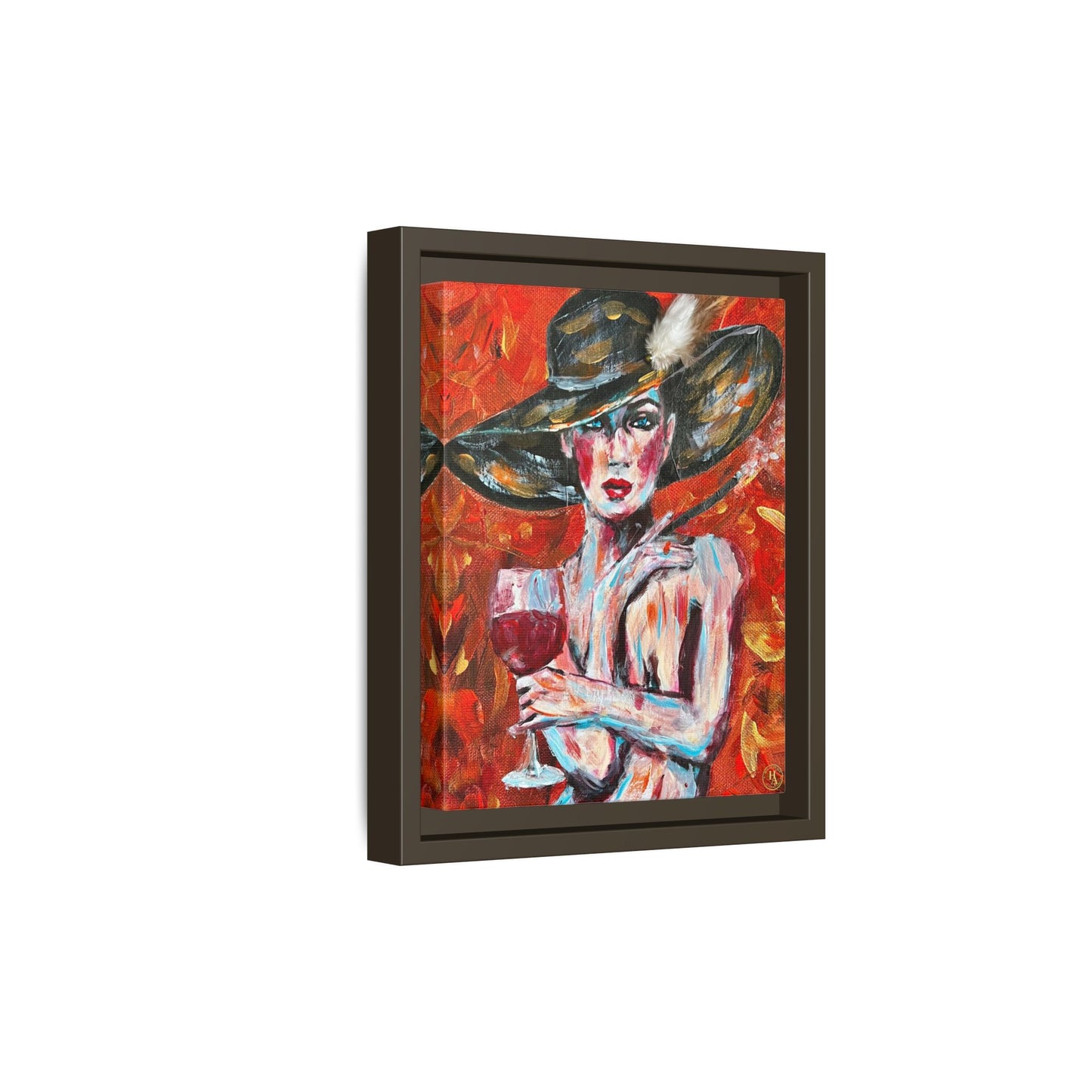 Crimson Elegance – Original Acrylic Painting Canvas Print by House of Ace