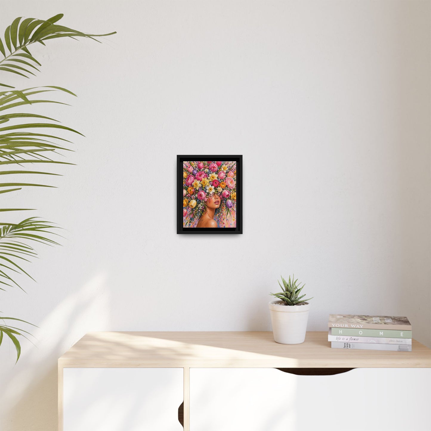 Spring's Lady Flower – Bloomlight Reverie Framed Matte Canvas by House of Ace