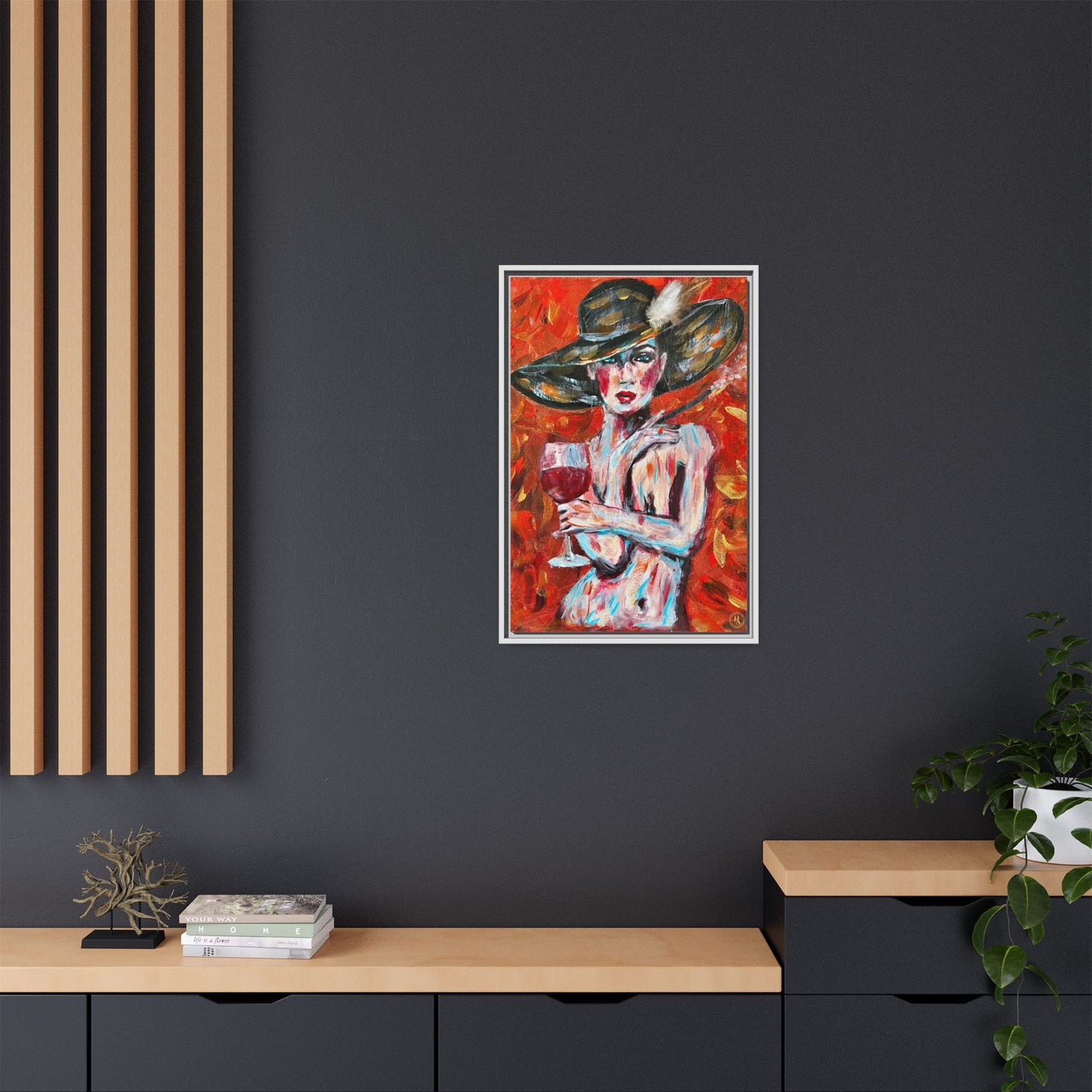 Crimson Elegance – Original Acrylic Painting Canvas Print by House of Ace