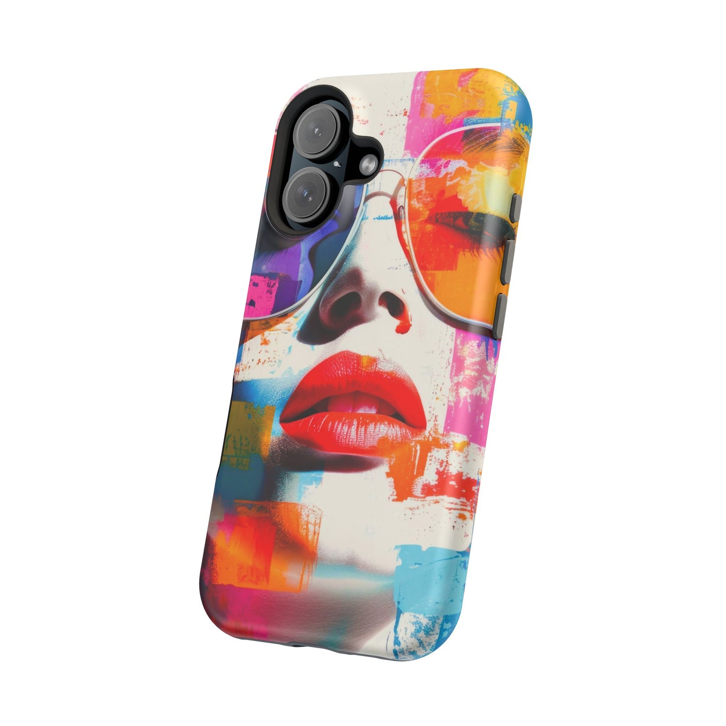 Neon Muse Pop-Art MagSafe® Phone Case by House of Ace Colourful Pop Art Woman Magnetic Impact-Resistant Case