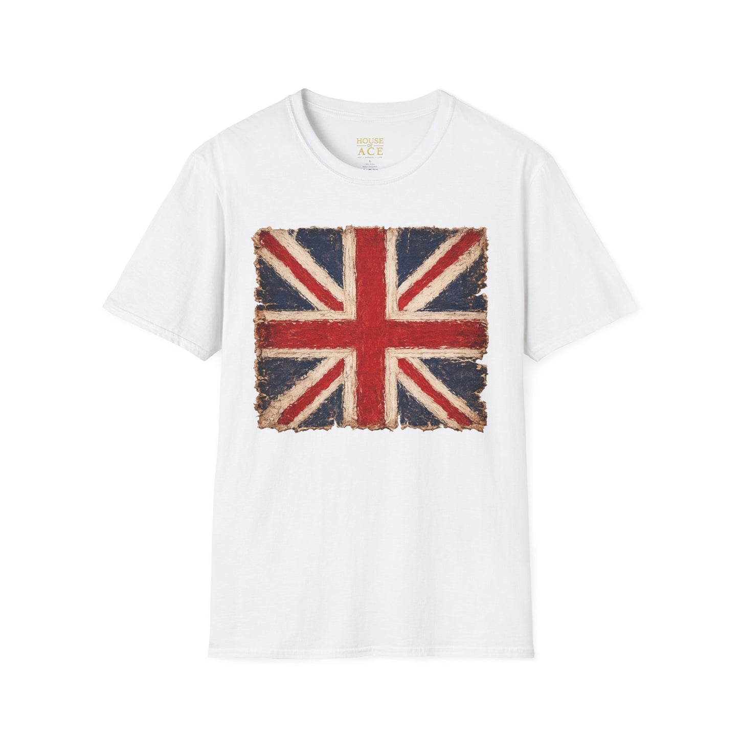 Vintage Union Jack “PROUD” Tee – Distressed British Flag Retro Patriotic Shirt with Personalised Back Text by House of Ace