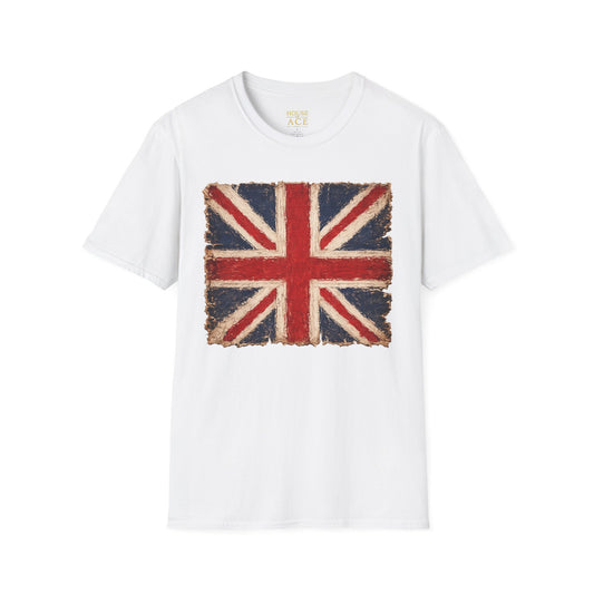 Vintage Union Jack “PROUD” Tee – Distressed British Flag Retro Patriotic Shirt with Personalised Back Text by House of Ace