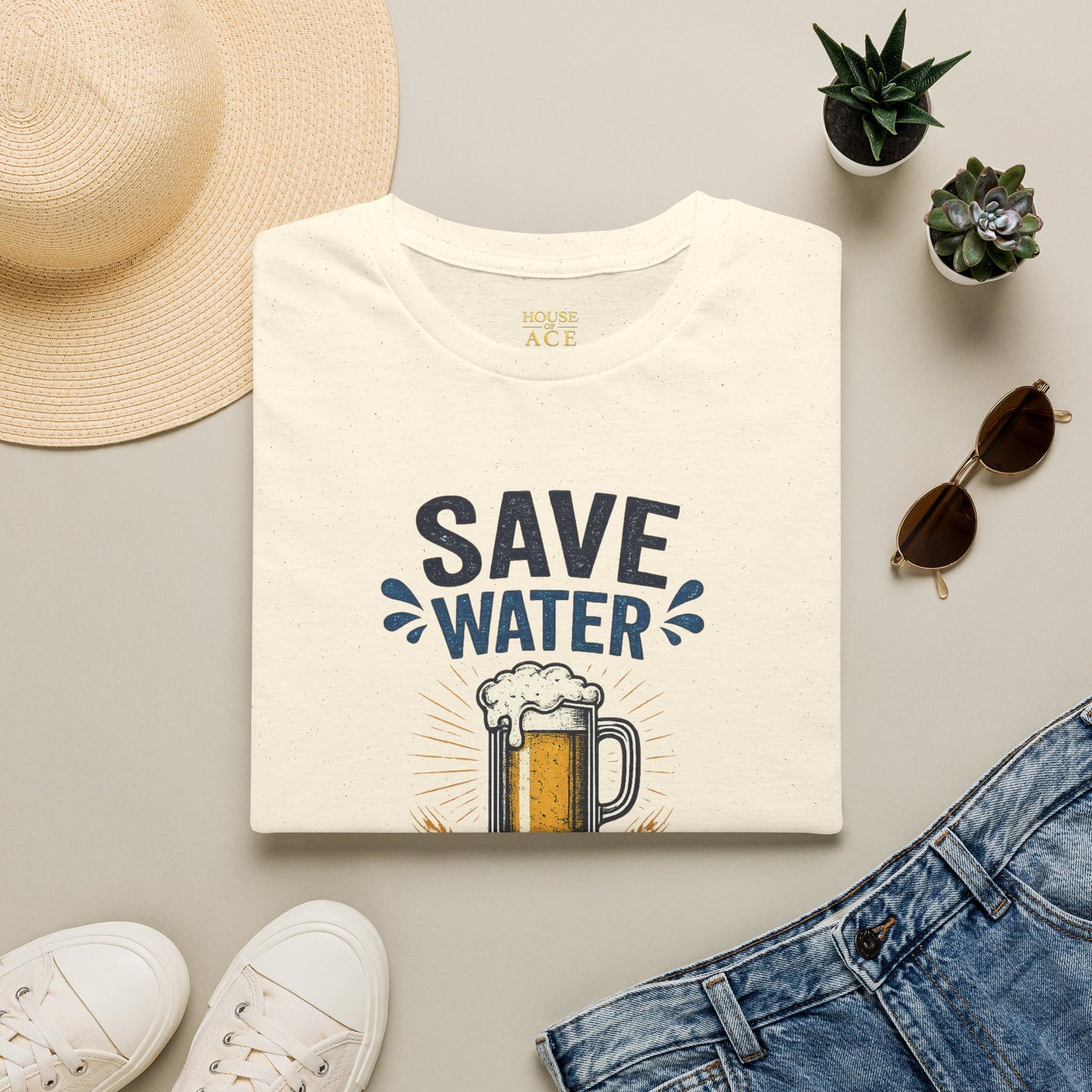 Save Water Drink Beer Funny Beer Lover Unisex Softstyle T-Shirt