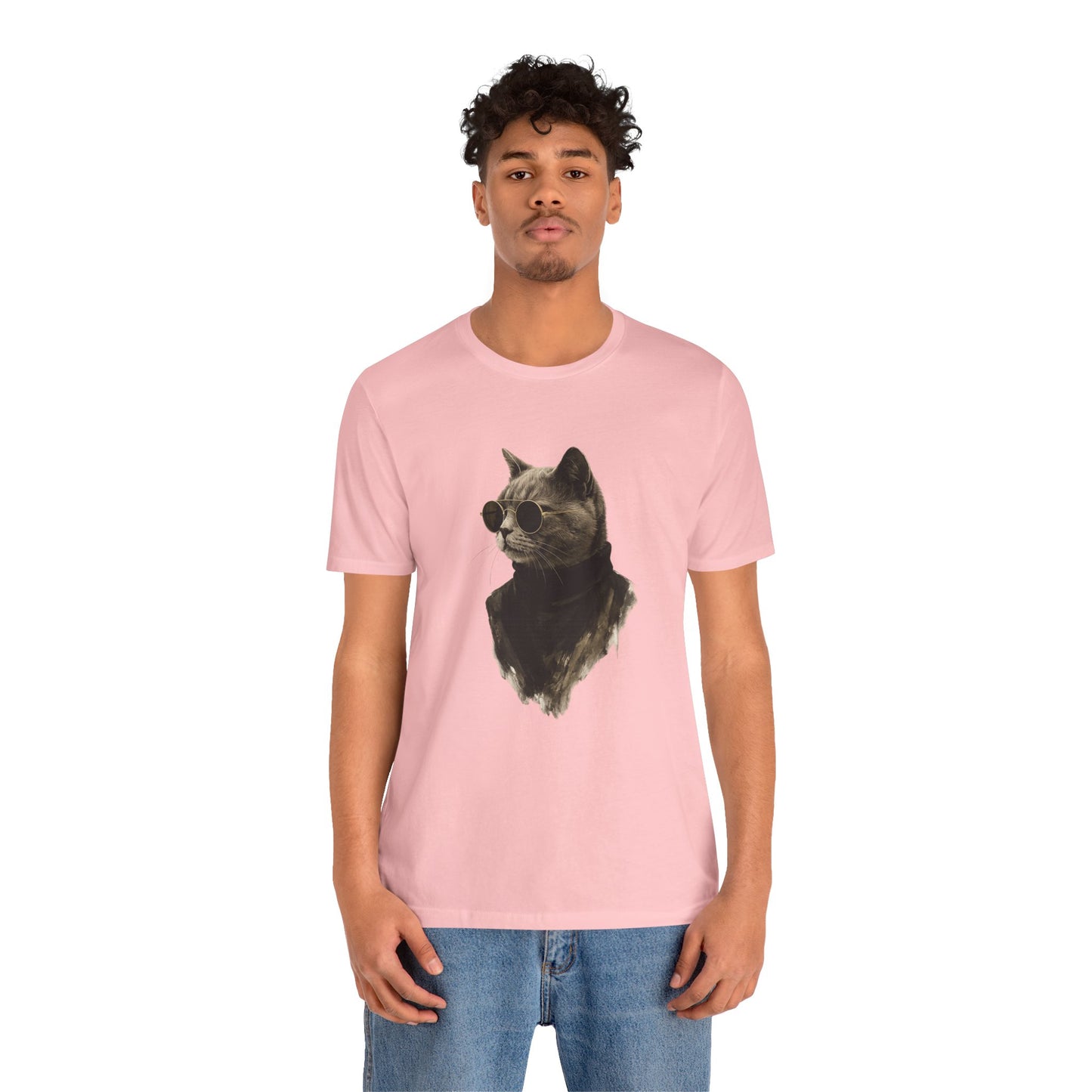 Cool Cat Graphic T-Shirt | Vintage Monochrome Cat Tee by House of Ace