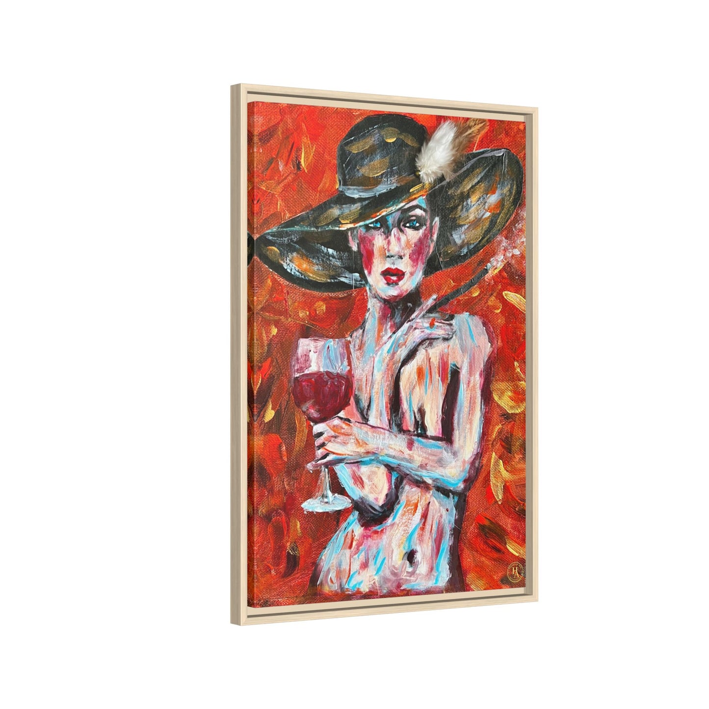 Crimson Elegance – Original Acrylic Painting Canvas Print by House of Ace