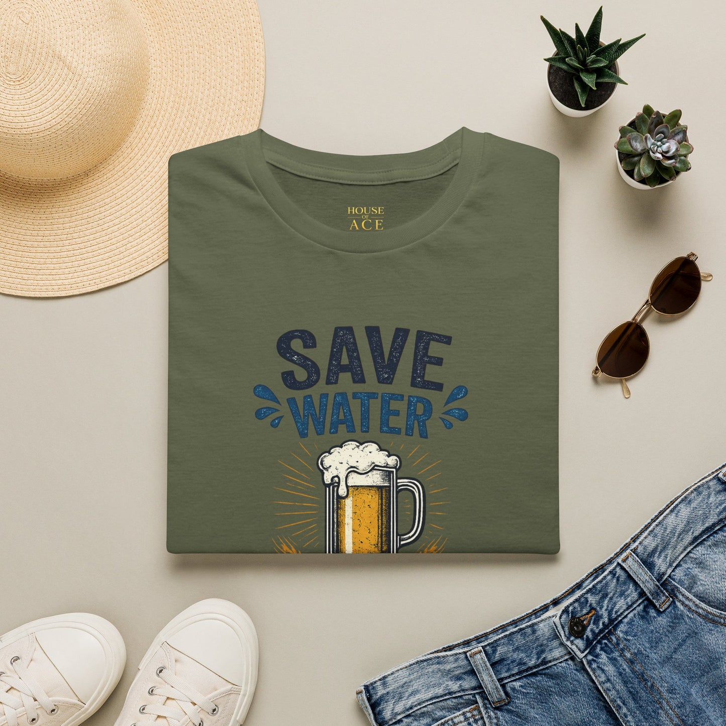 Save Water Drink Beer Funny Beer Lover Unisex Softstyle T-Shirt