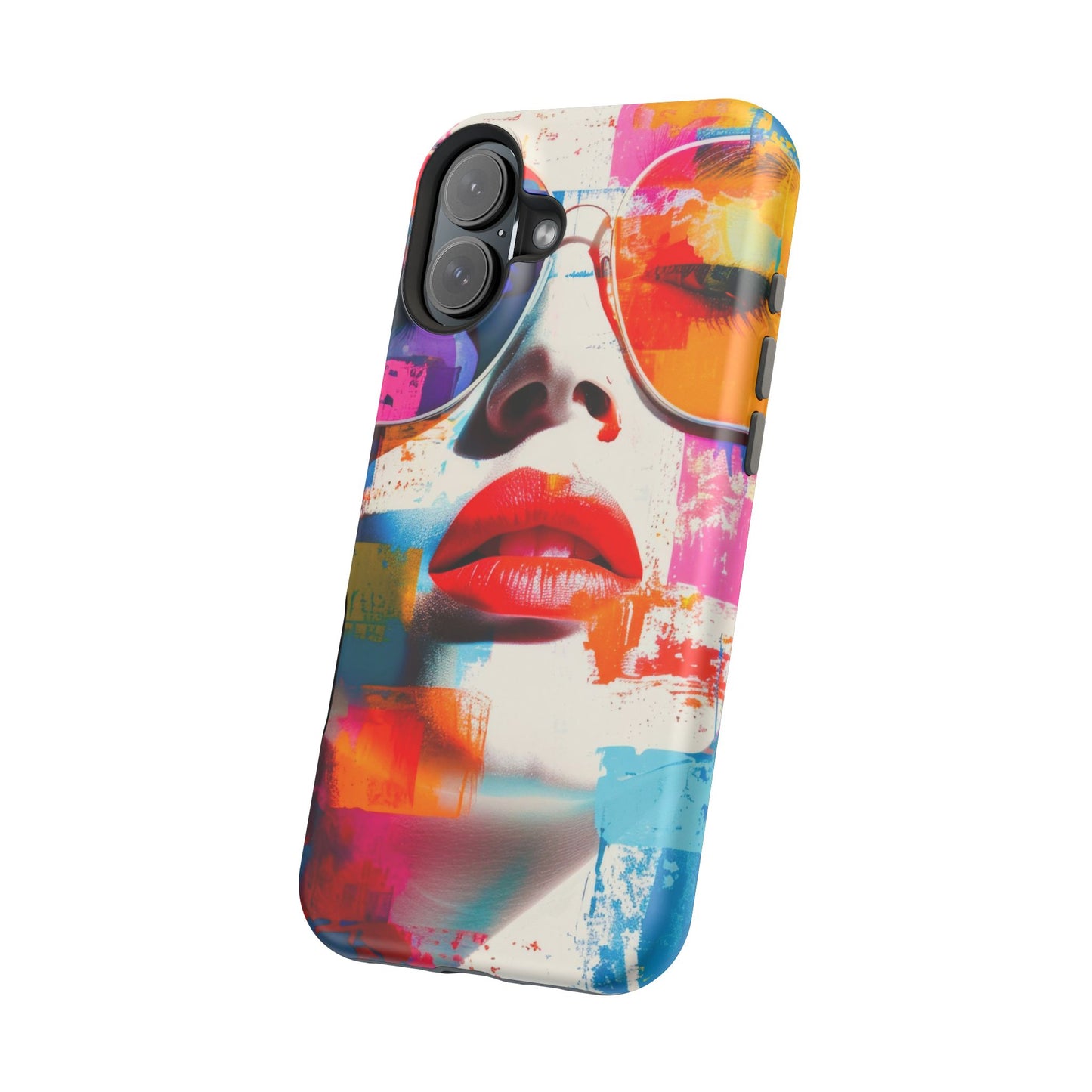 Neon Muse Pop-Art MagSafe® Phone Case by House of Ace Colourful Pop Art Woman Magnetic Impact-Resistant Case