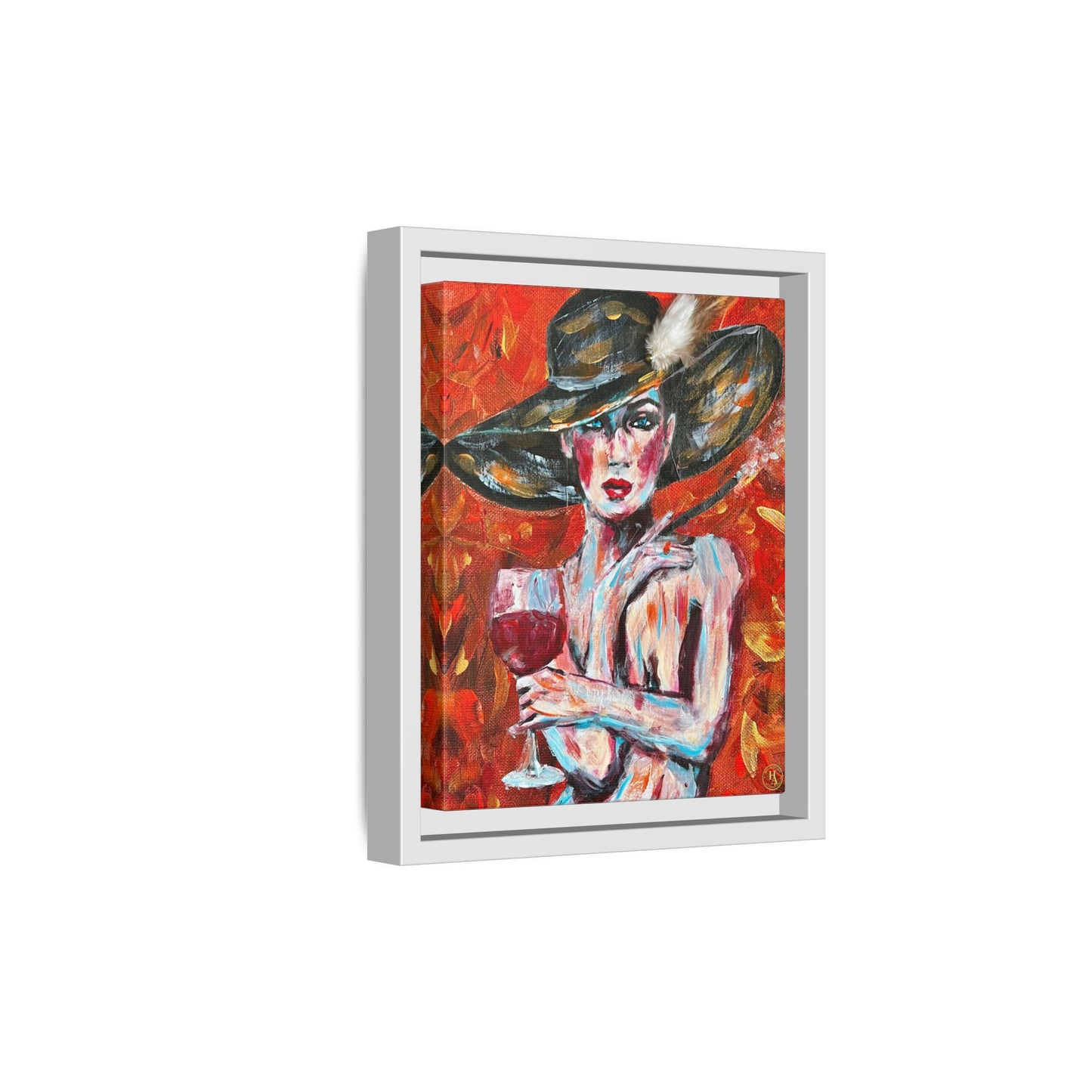 Crimson Elegance – Original Acrylic Painting Canvas Print by House of Ace