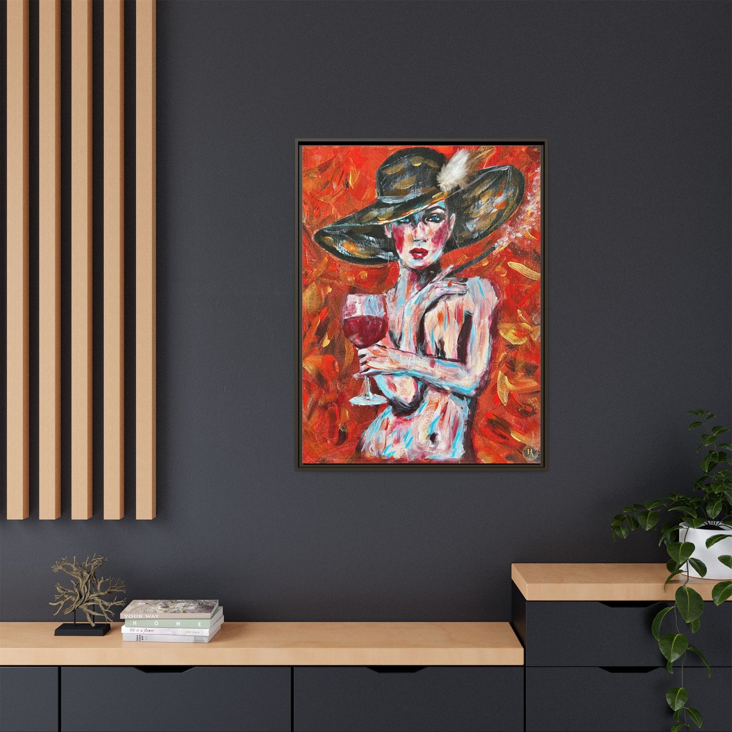 Crimson Elegance – Original Acrylic Painting Canvas Print by House of Ace