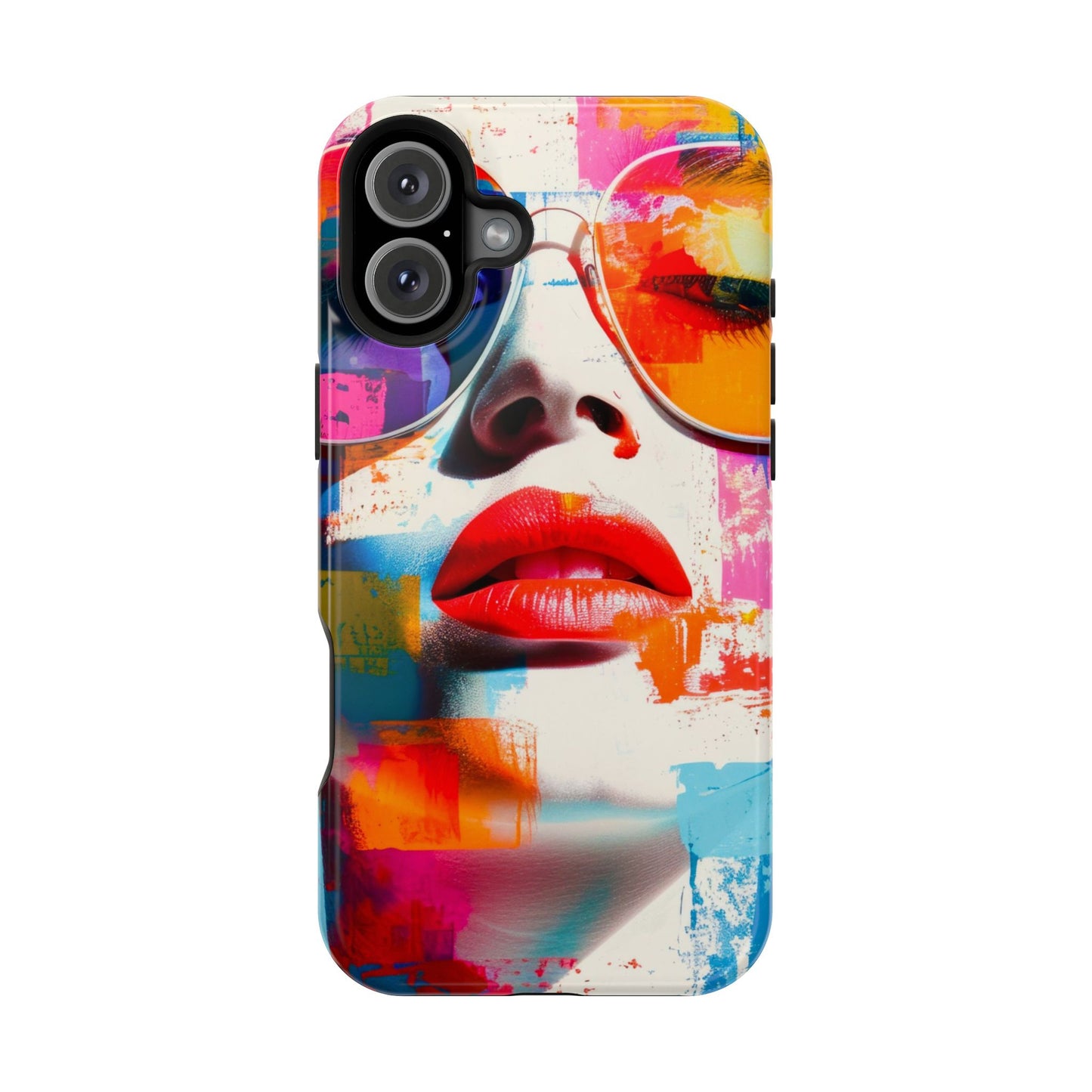 Neon Muse Pop-Art MagSafe® Phone Case by House of Ace Colourful Pop Art Woman Magnetic Impact-Resistant Case