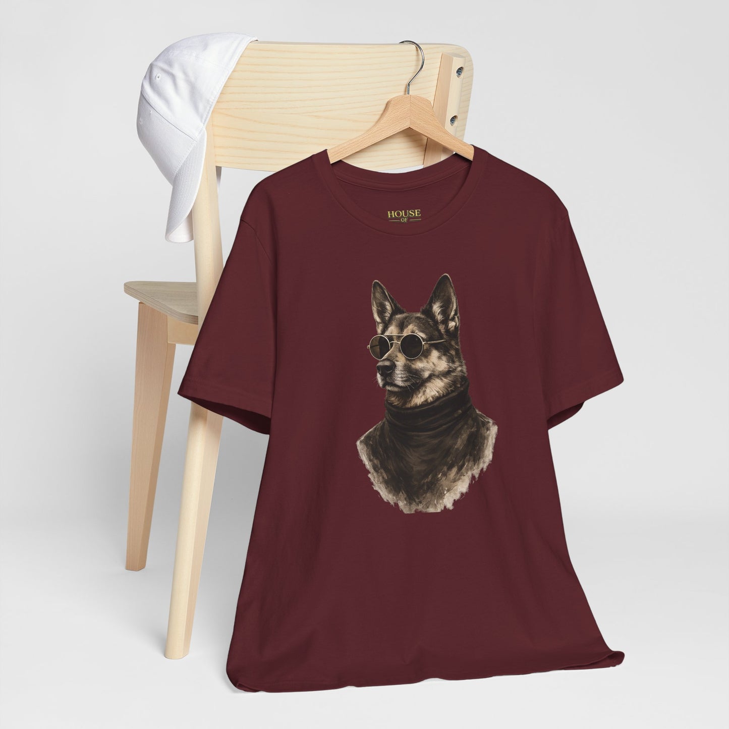 Cool Dog Graphic T-Shirt | Vintage Monochrome Sunglasses Dog Tee by House of Ace