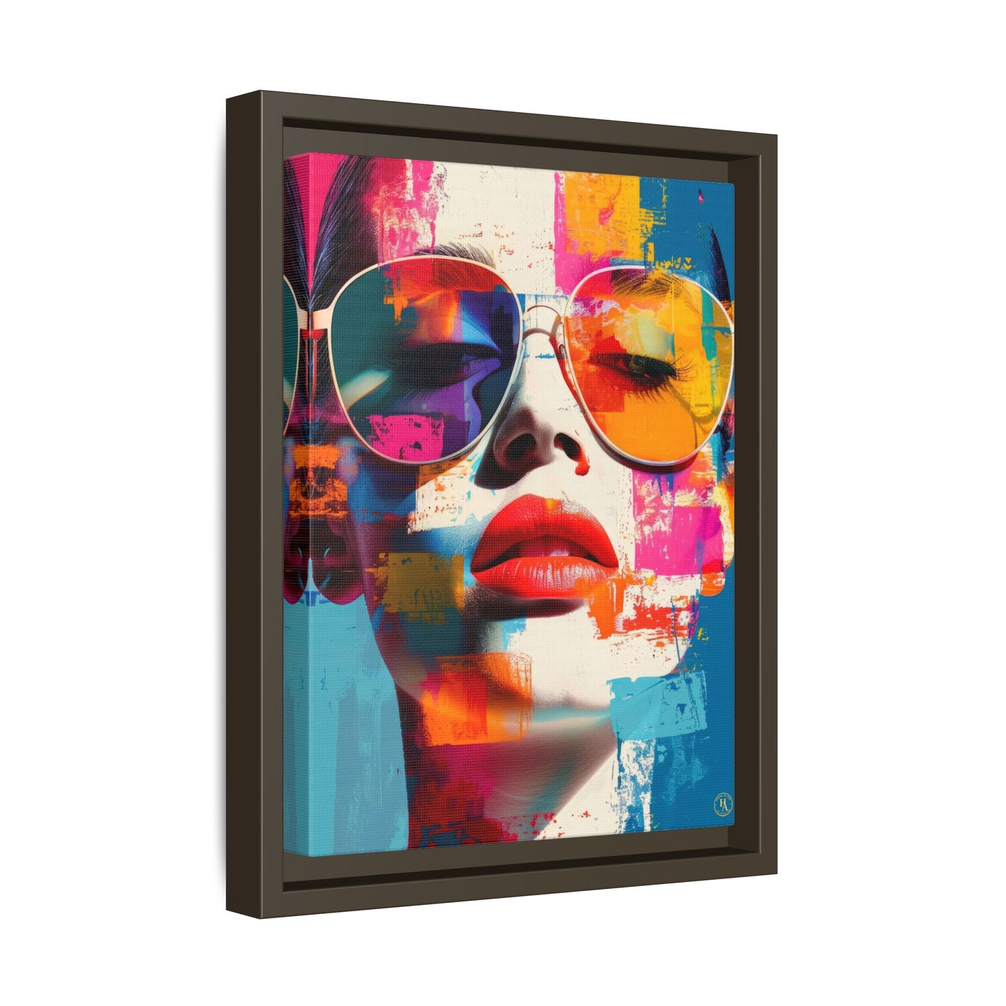 Abstract Pop Art Canvas Wall Art by House of Aces, Colourful Fashion Portrait Print, Framed Matte Canvas, Modern Statement Wall Decor
