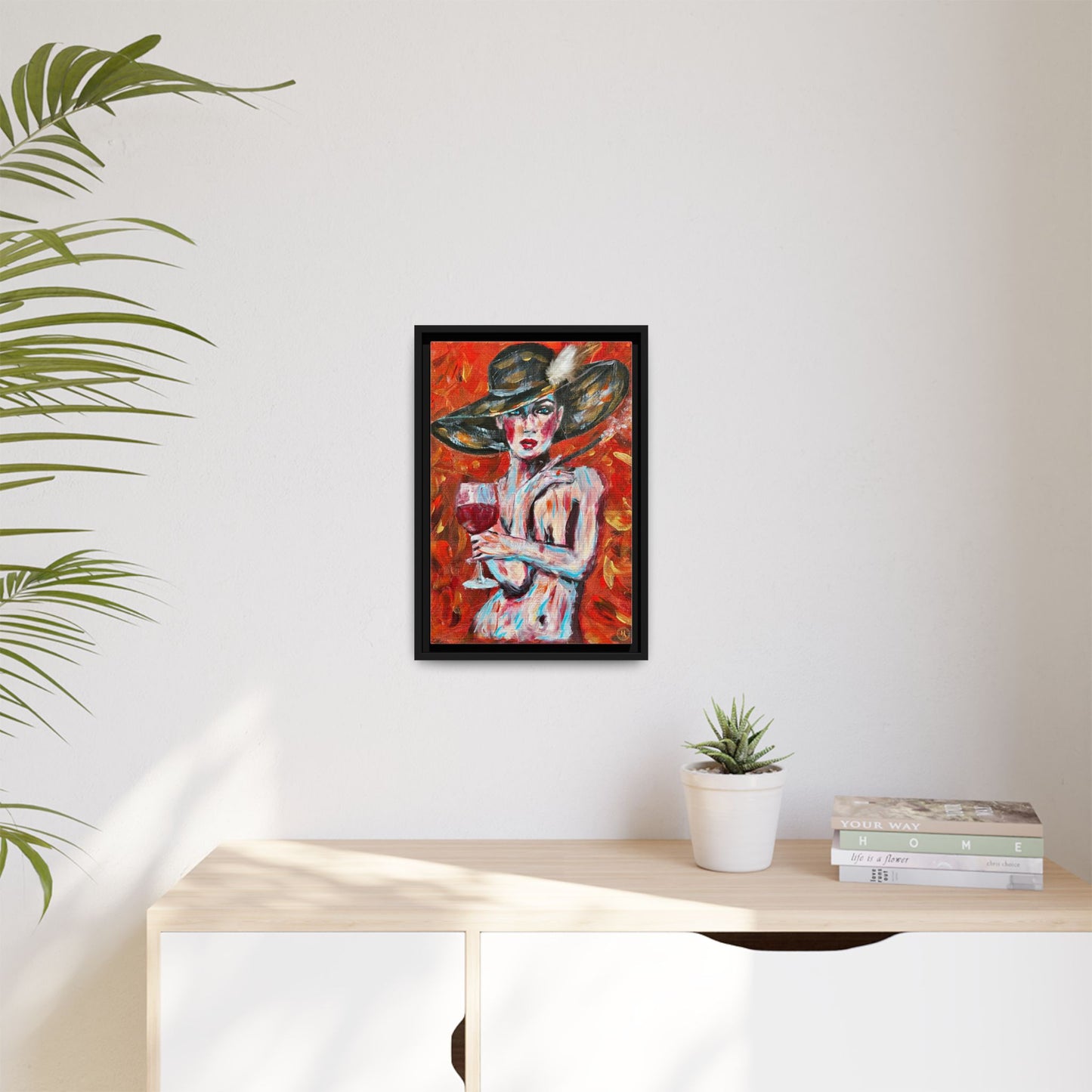 Crimson Elegance – Original Acrylic Painting Canvas Print by House of Ace