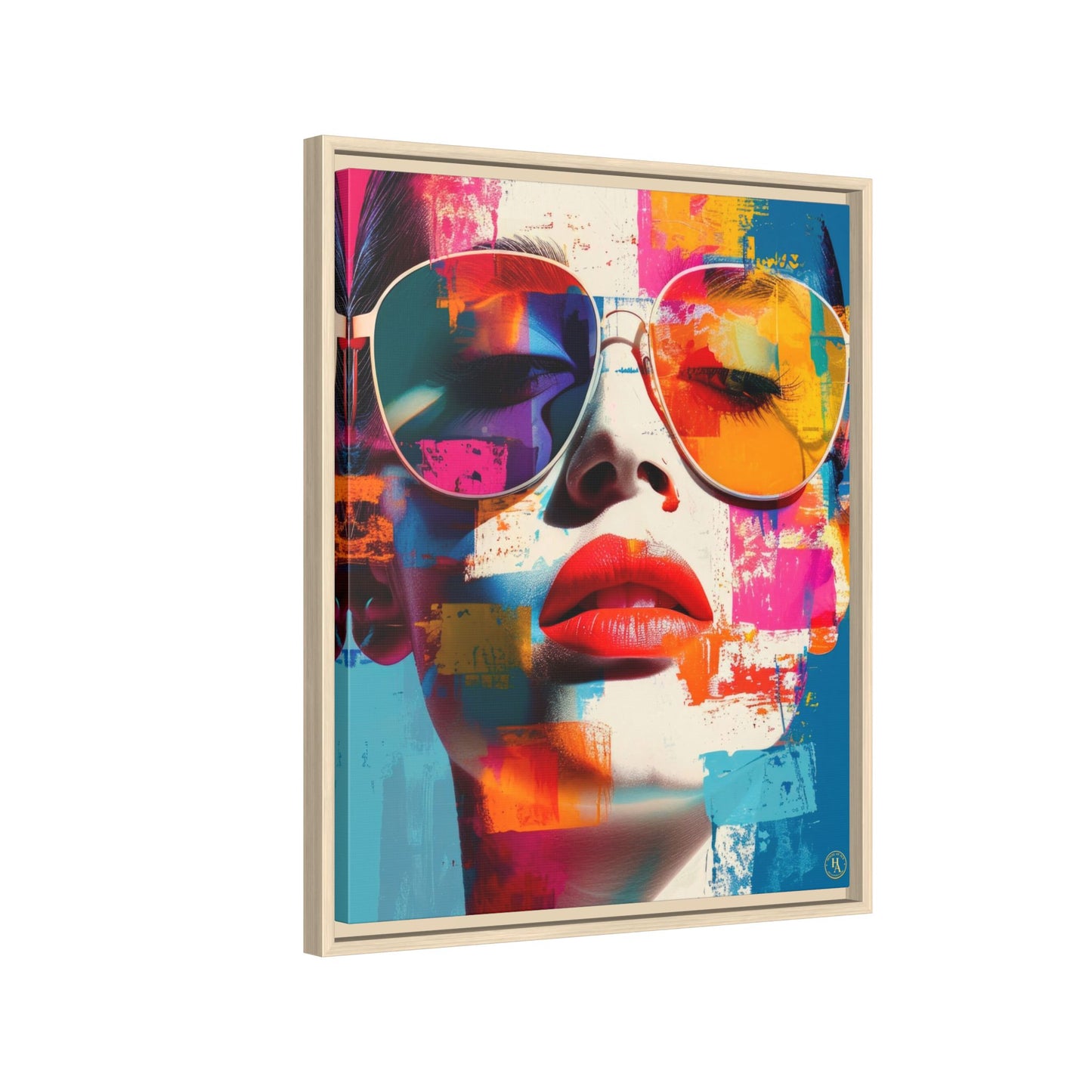 Abstract Pop Art Canvas Wall Art by House of Aces, Colourful Fashion Portrait Print, Framed Matte Canvas, Modern Statement Wall Decor