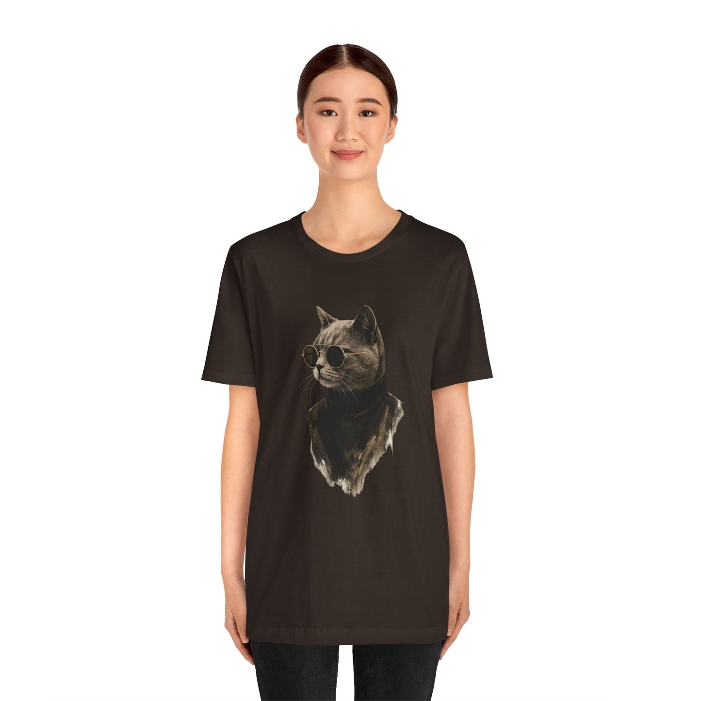 Cool Cat Graphic T-Shirt | Vintage Monochrome Cat Tee by House of Ace