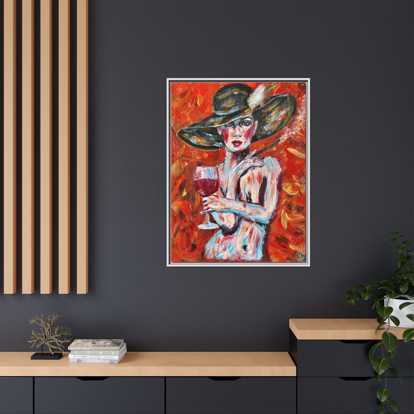 Crimson Elegance – Original Acrylic Painting Canvas Print by House of Ace