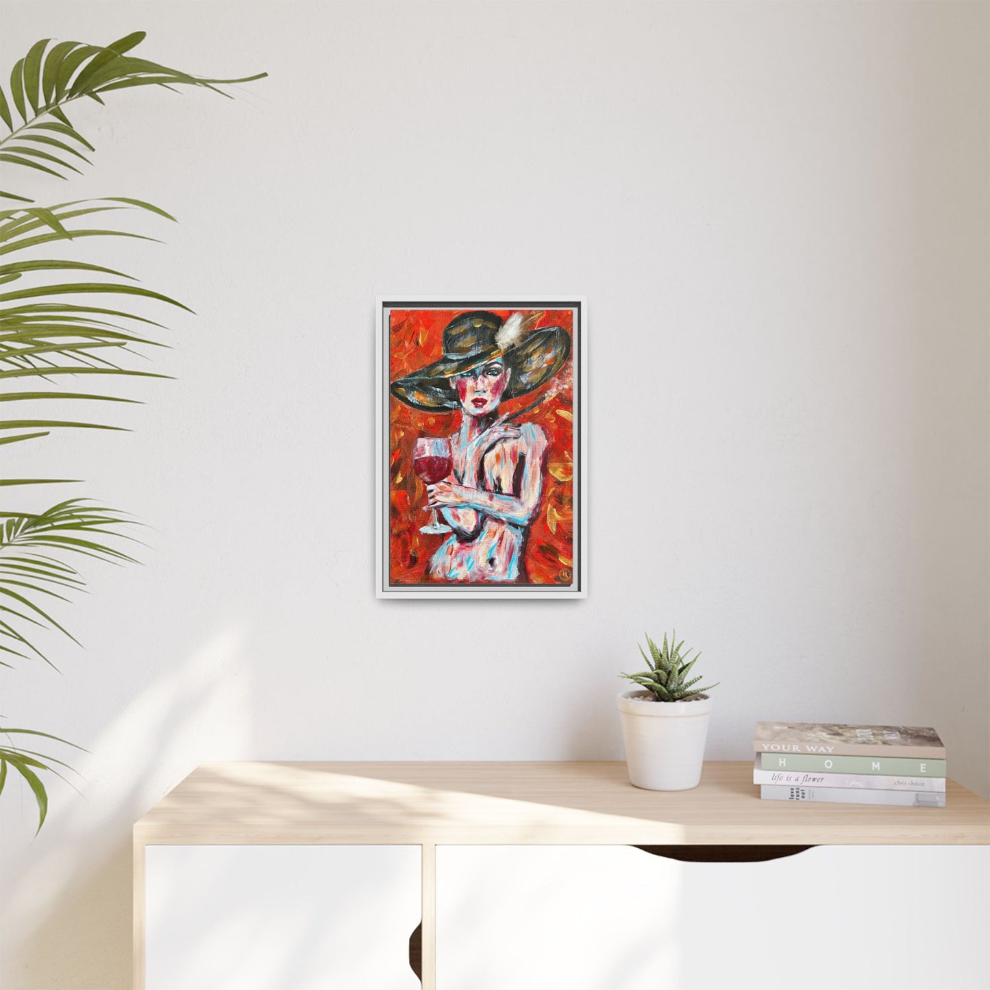Crimson Elegance – Original Acrylic Painting Canvas Print by House of Ace